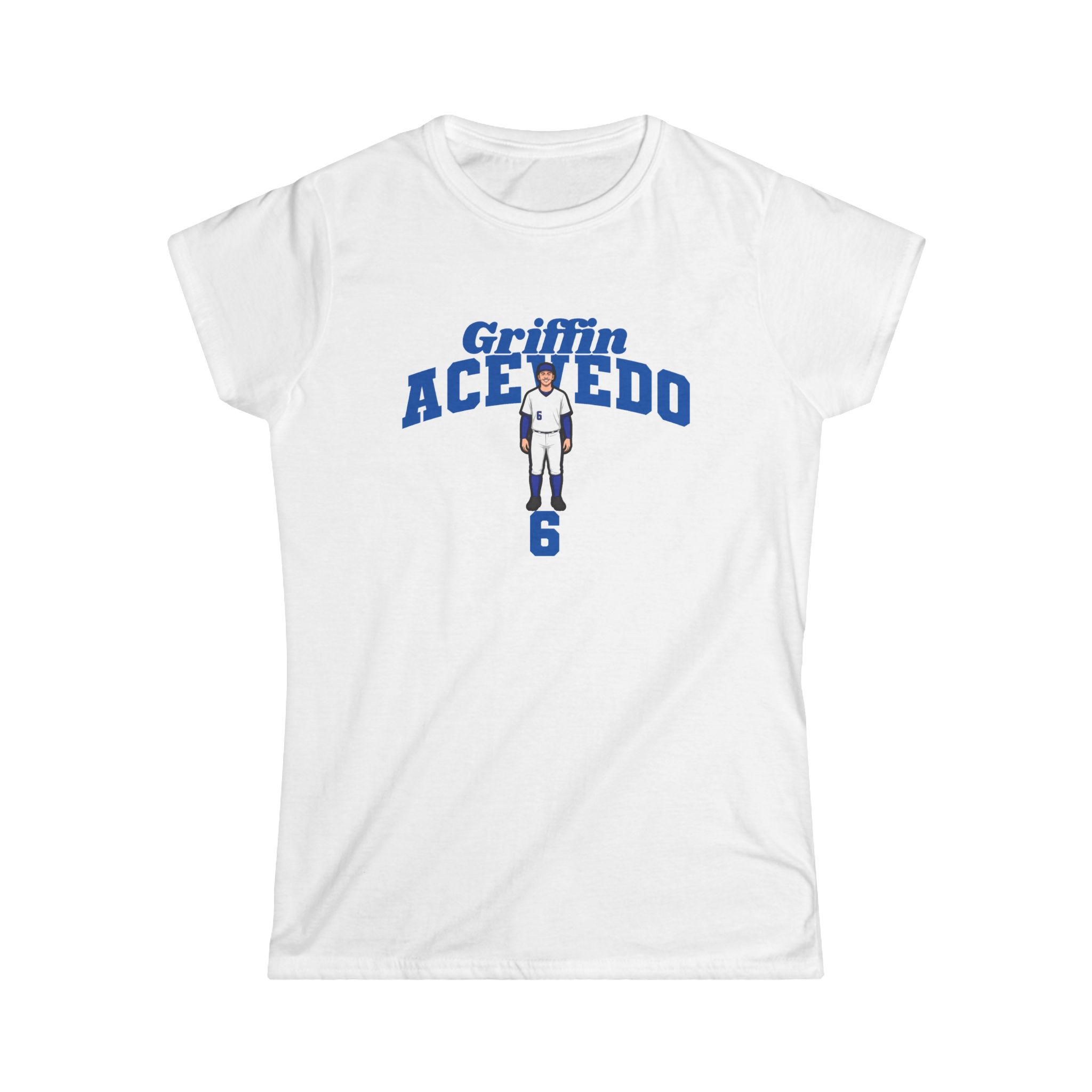 Women's Softstyle Tee — character_signature_arch in White