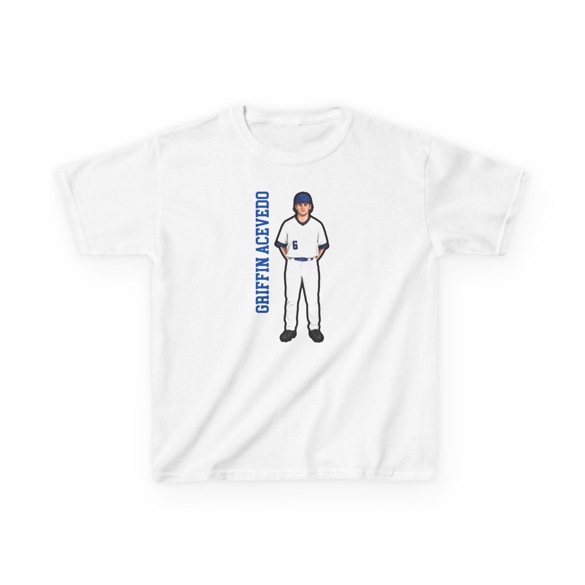 Youth Tee — character_name_vertical in White