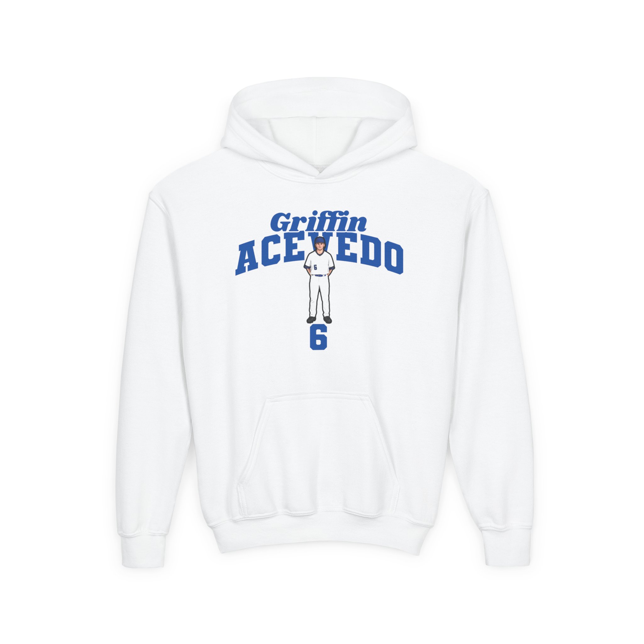 Youth Hoodie — character_signature_arch in White