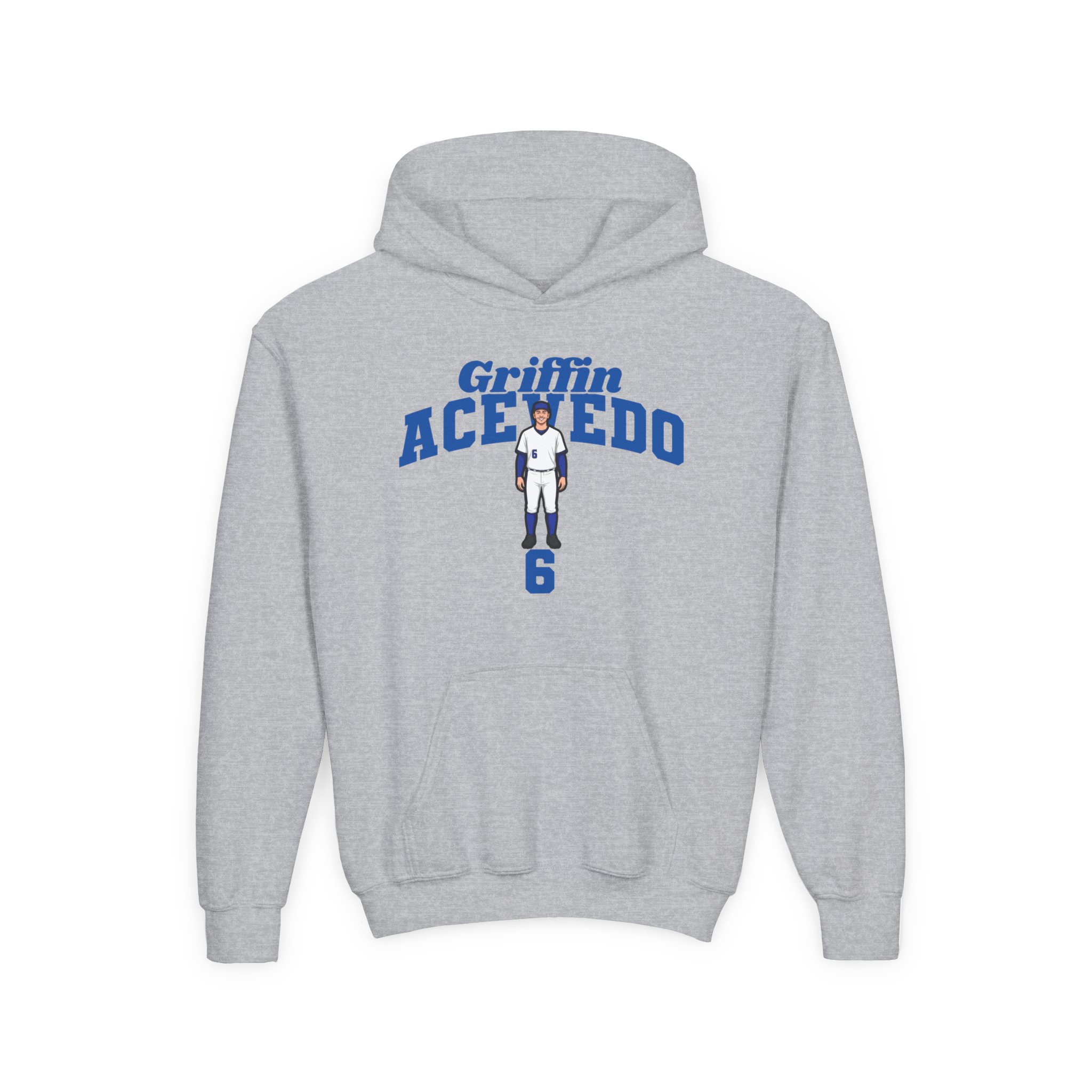 Youth Hoodie — character_signature_arch in Grey