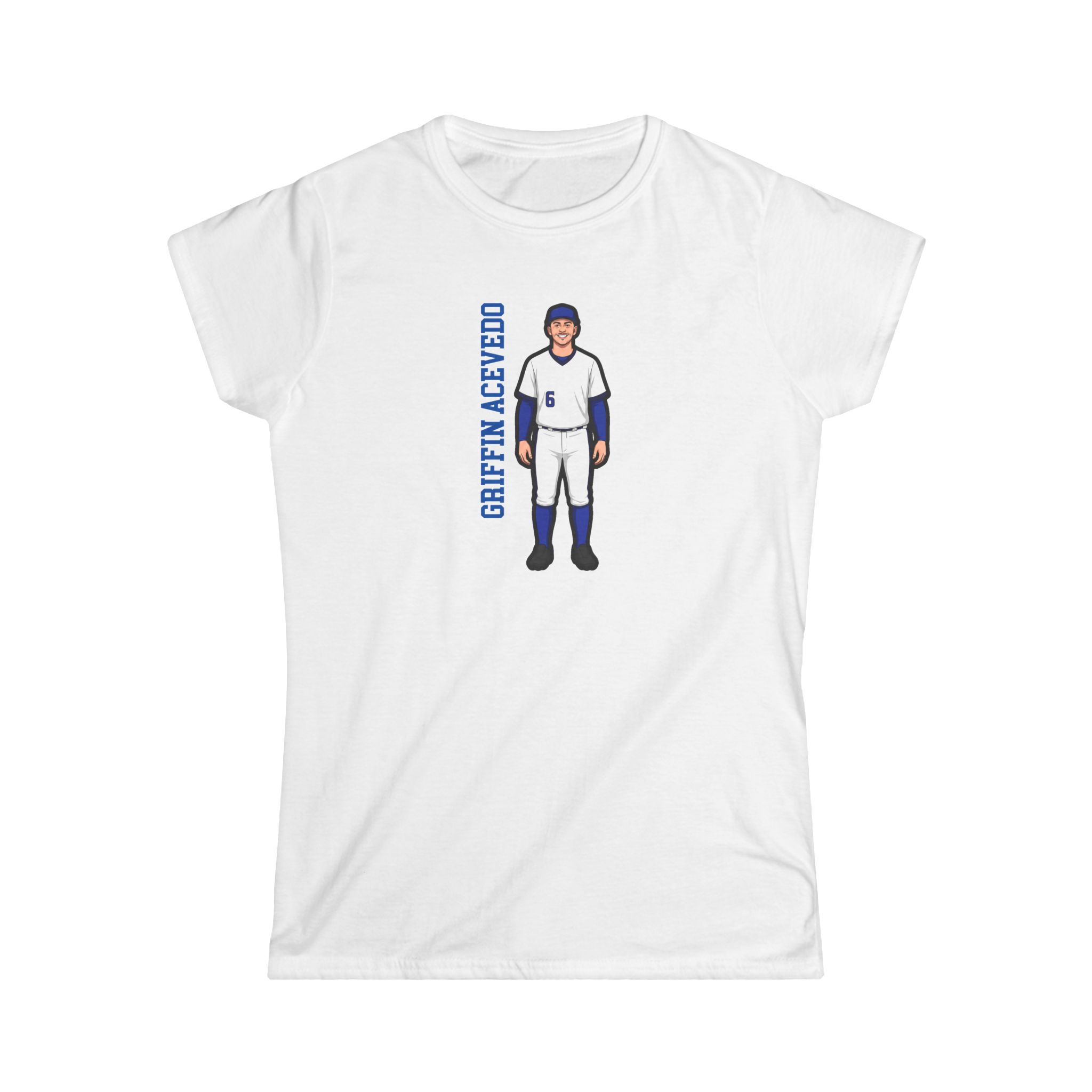 Women's Softstyle Tee — character_name_vertical in White