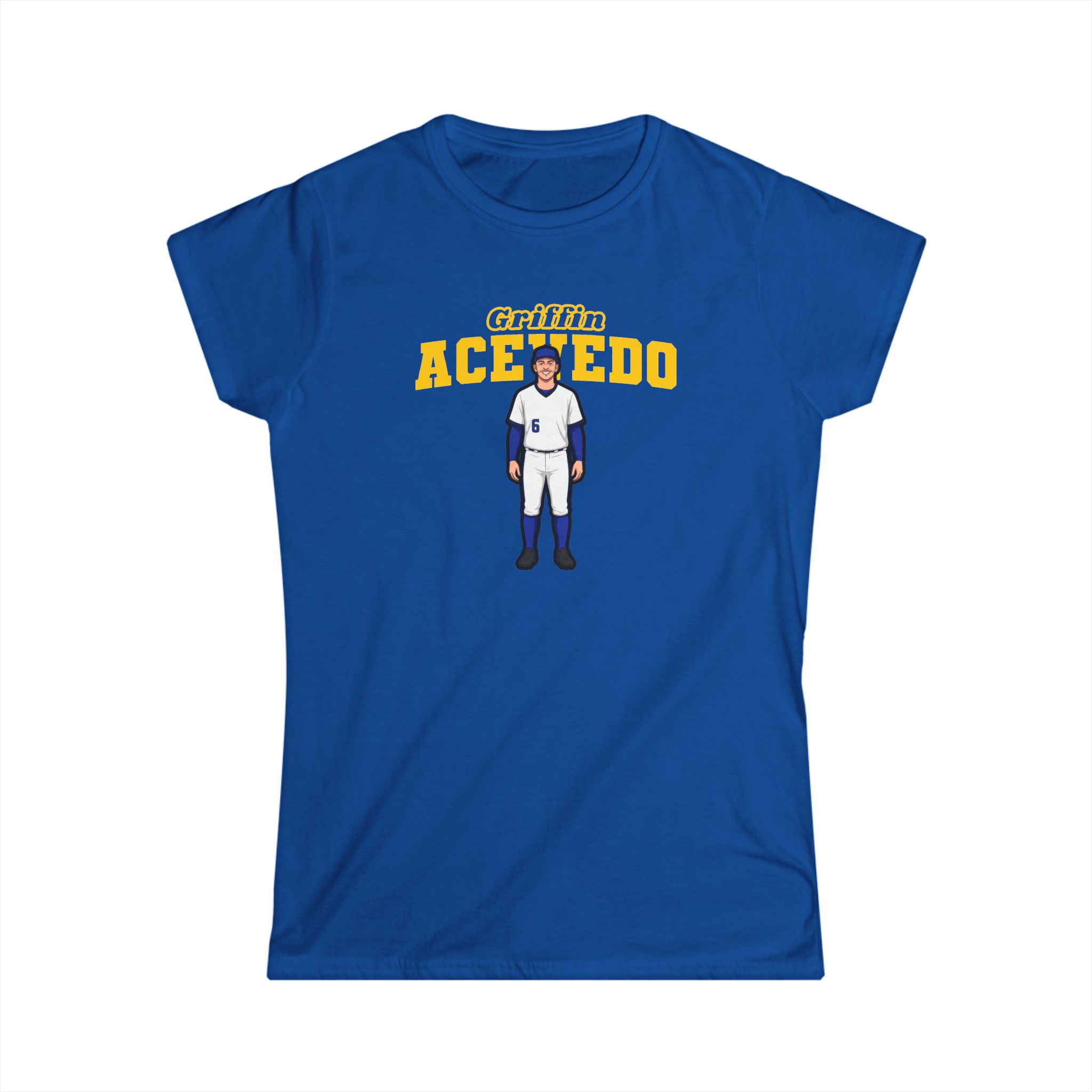 Women's Softstyle Tee — character_name_arch in Royal