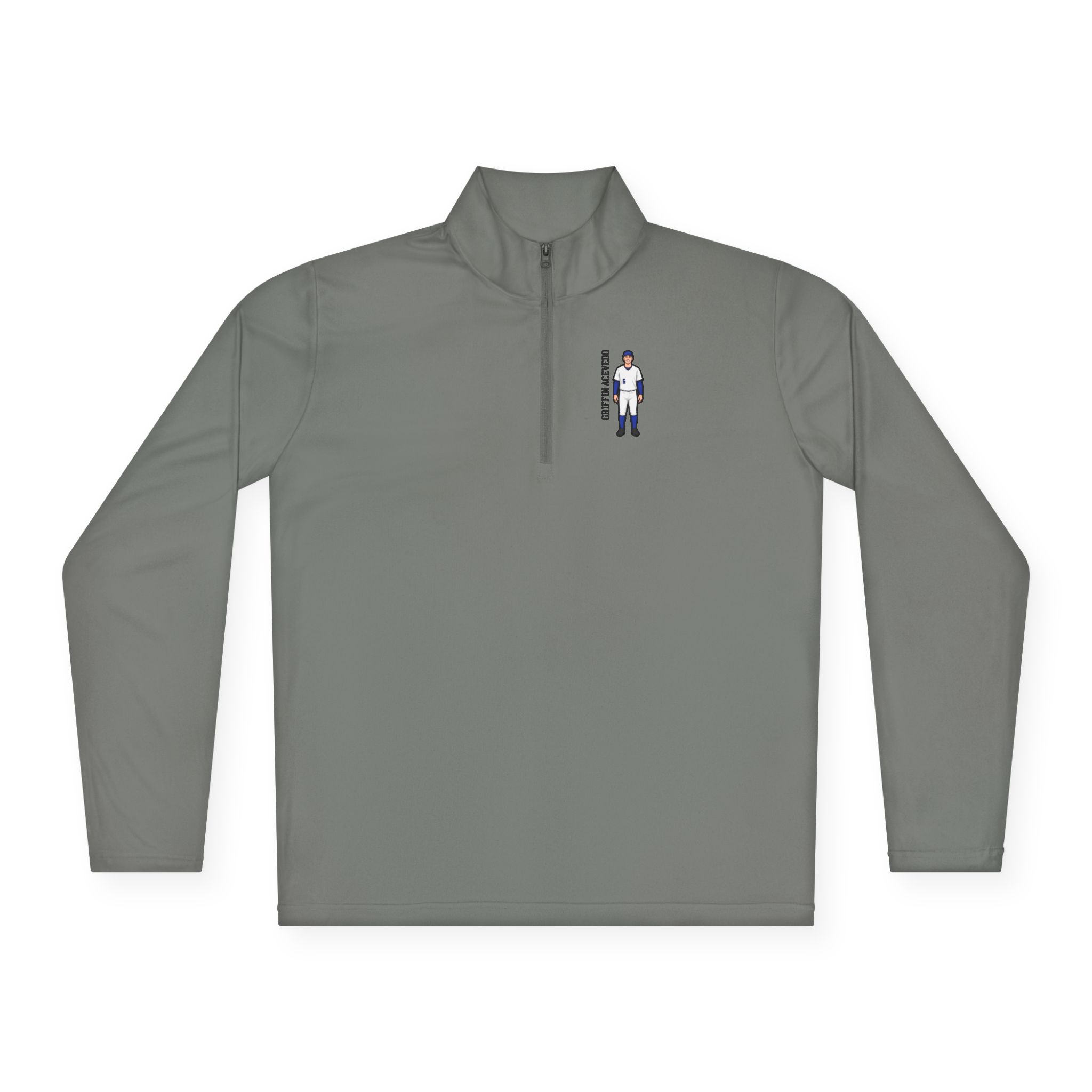 Q-Zip Pullover — character_name_vertical in Grey