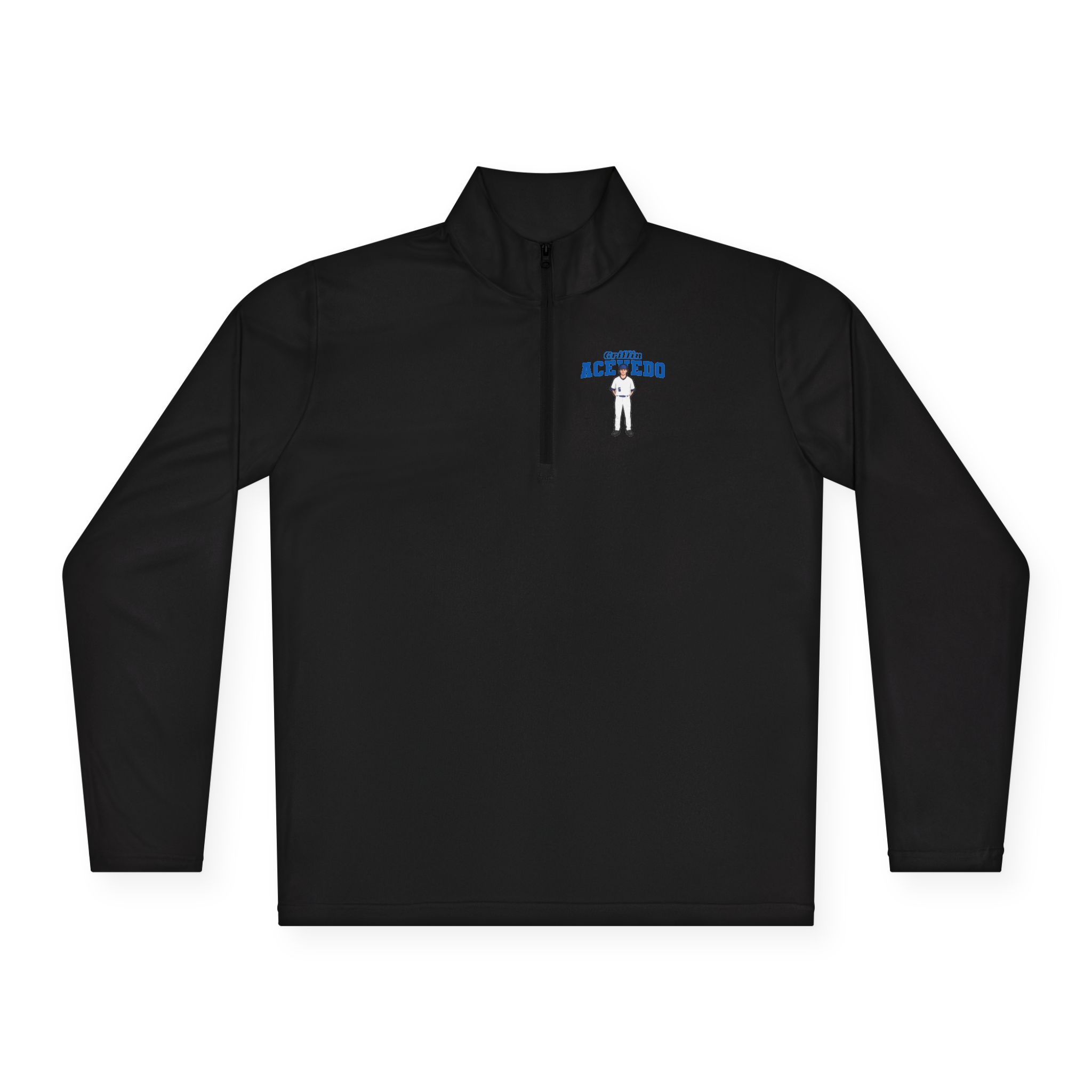 Q-Zip Pullover — character_name_arch in Black