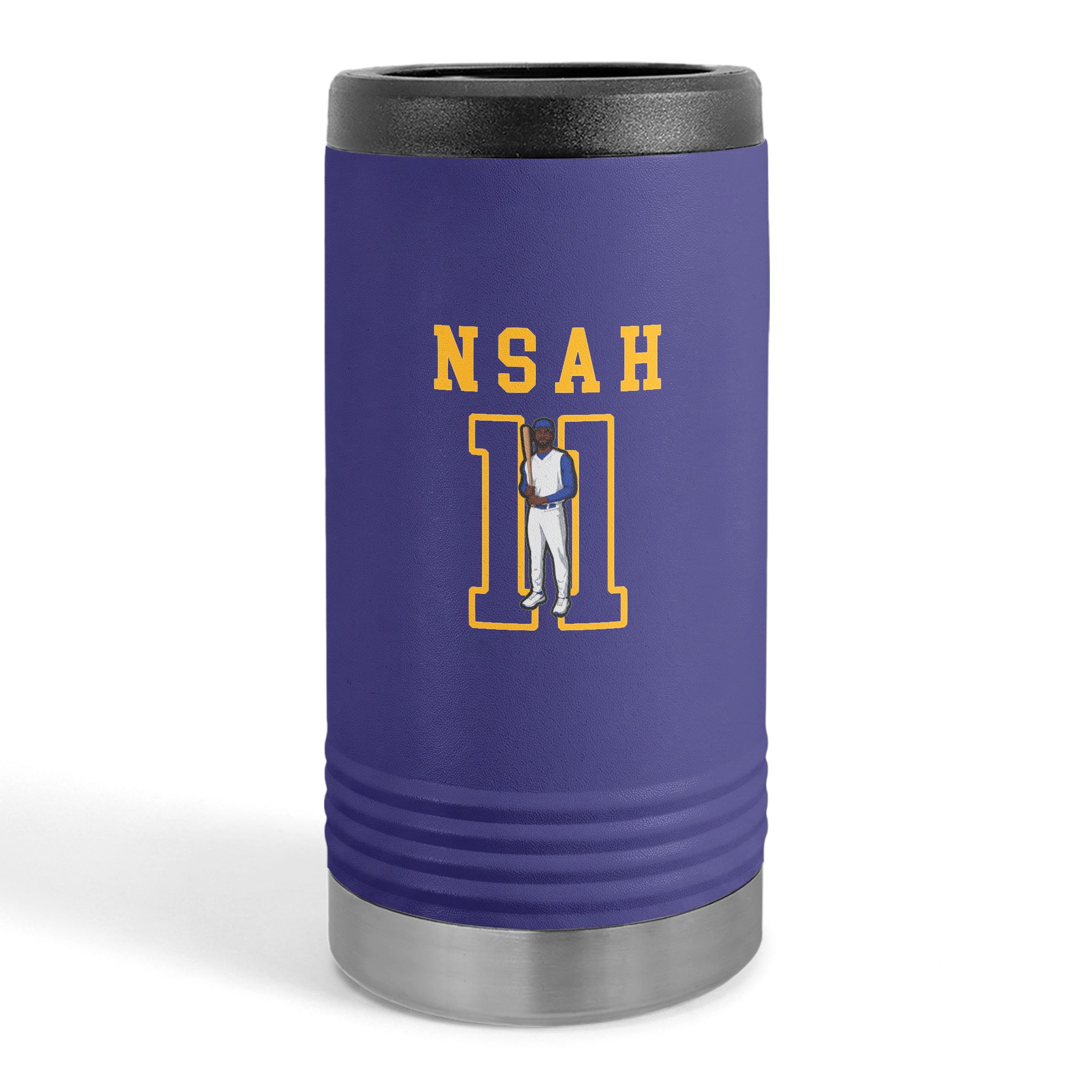 Slim Stainless Can Cooler — character_shirsey in Purple