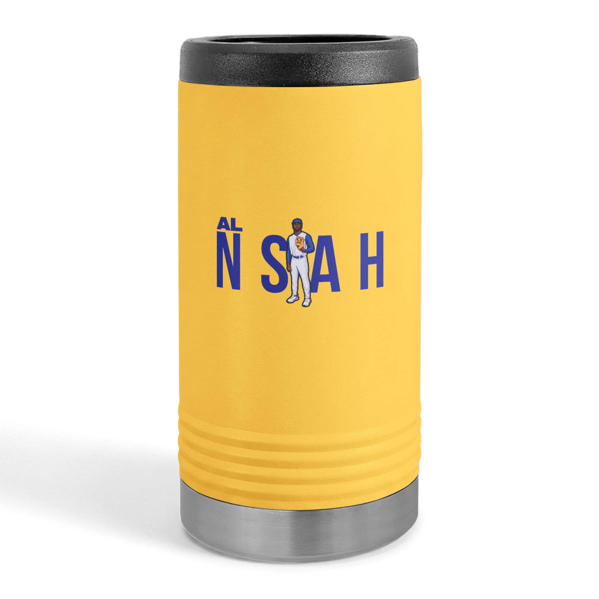 Slim Stainless Can Cooler — character_player_name in Yellow
