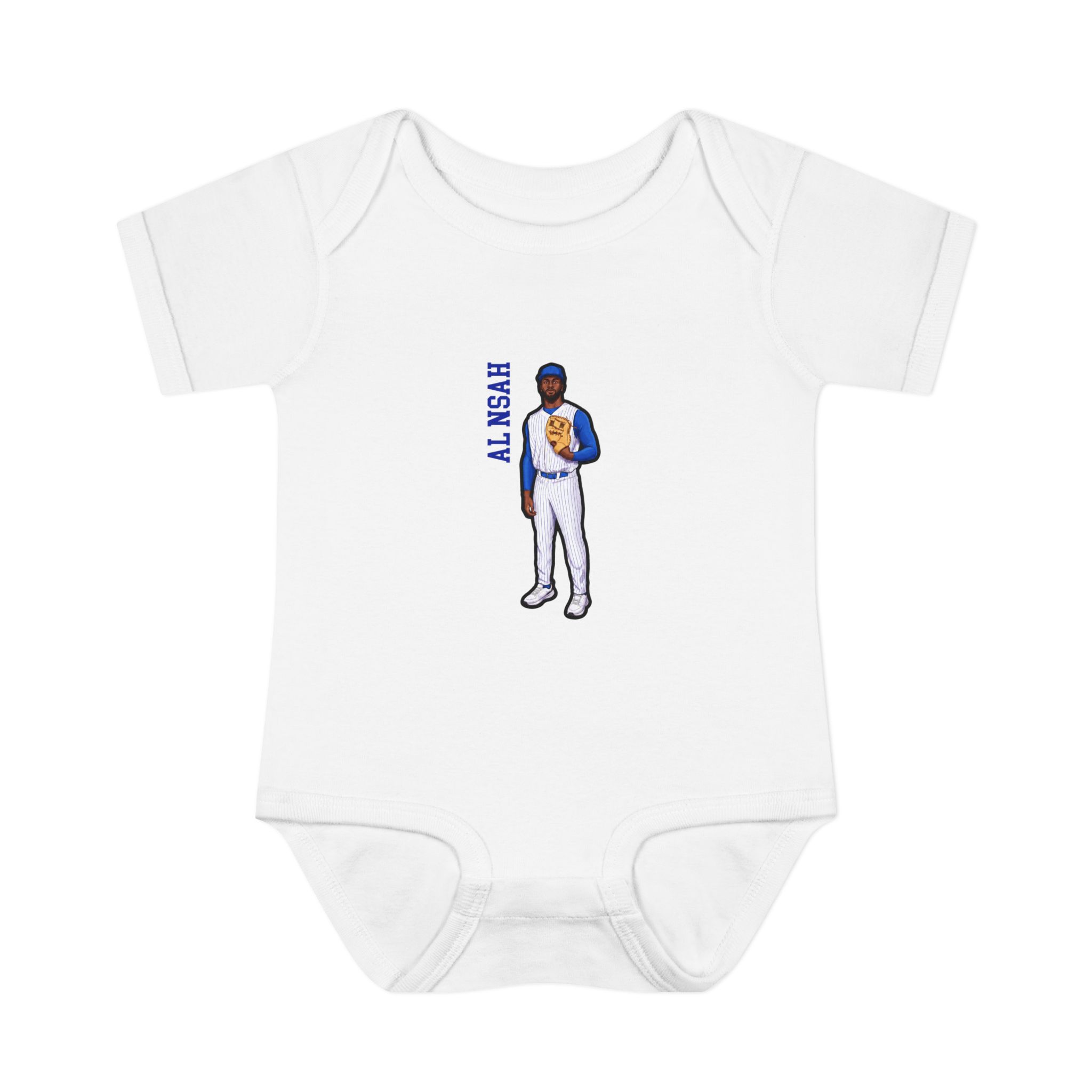 Baby Onesie — character_name_vertical in White