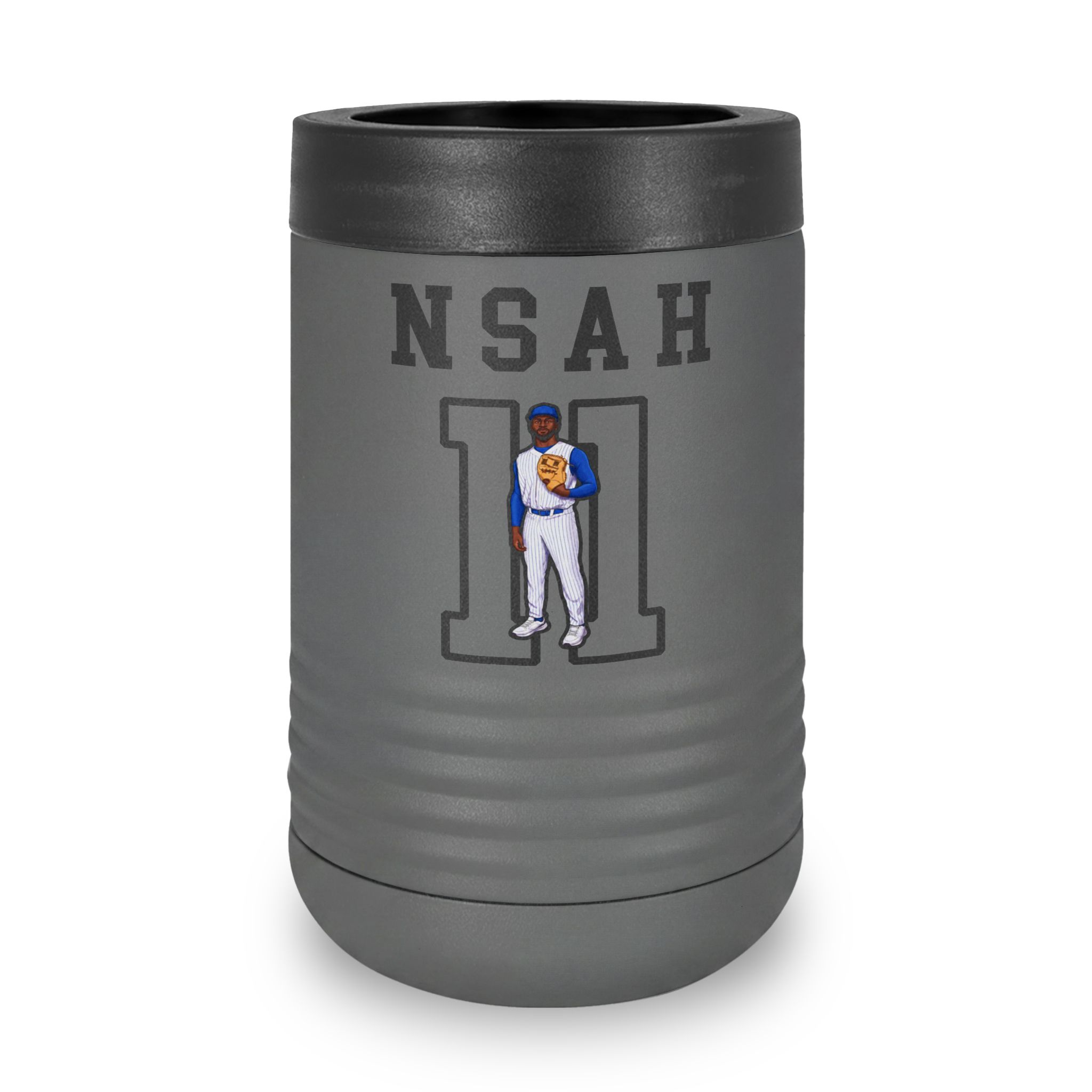 Stainless Can Cooler — character_shirsey in Grey