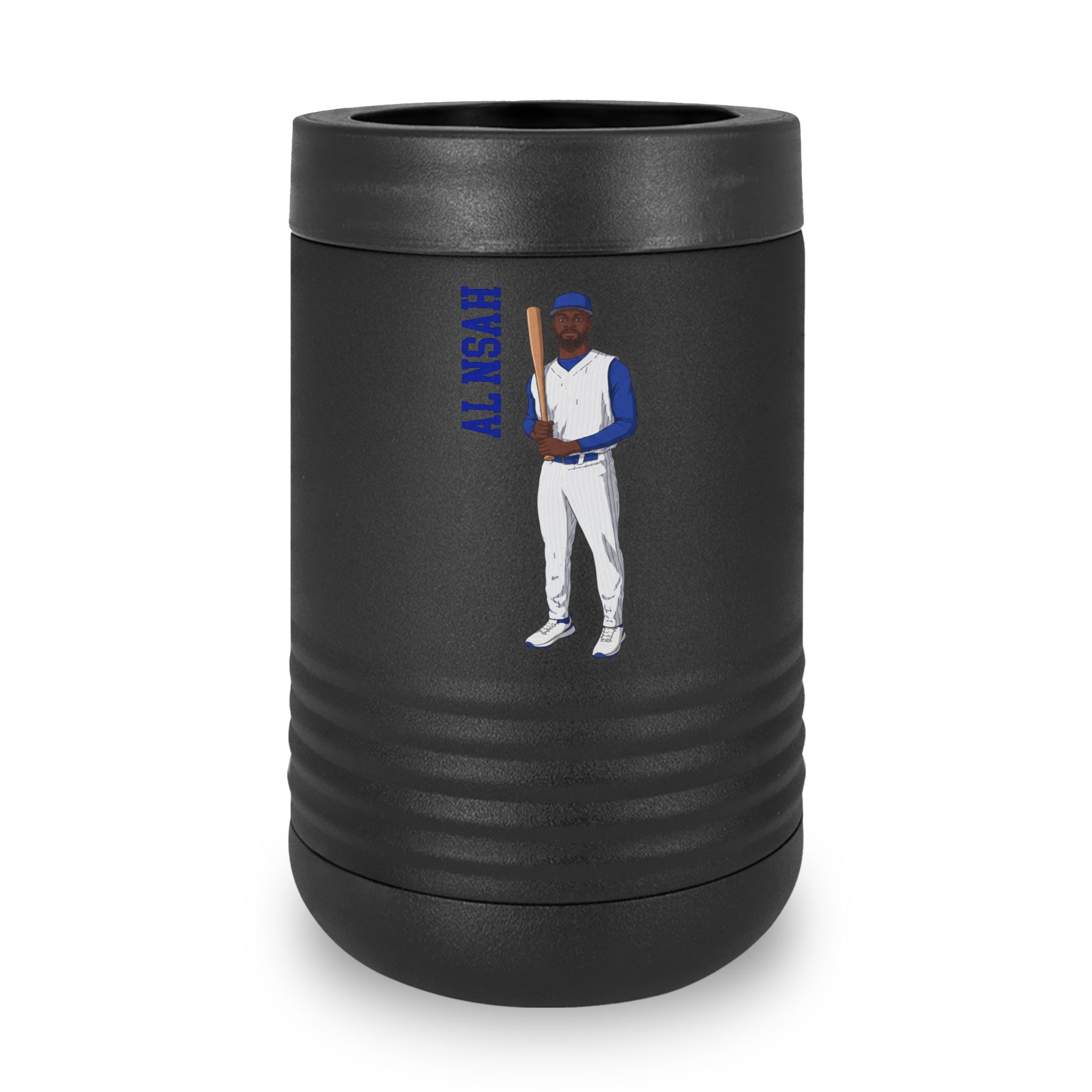 Stainless Can Cooler — character_name_vertical in Black
