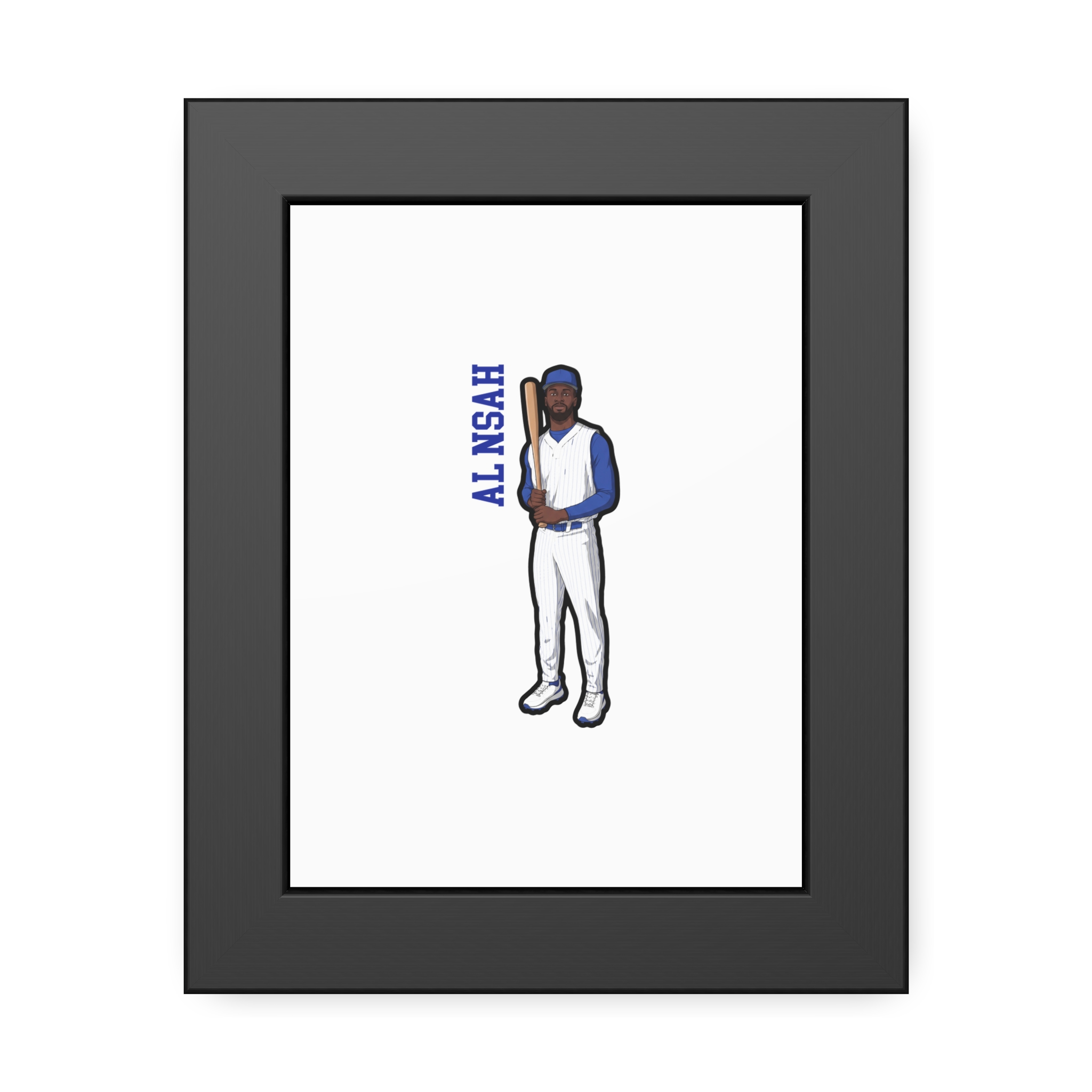 Framed Poster — character_name_vertical in Black
