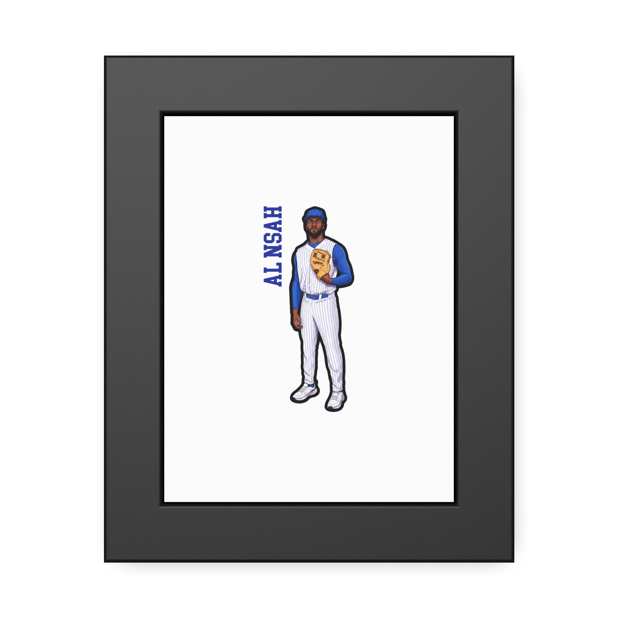 Framed Poster — character_name_vertical in Black