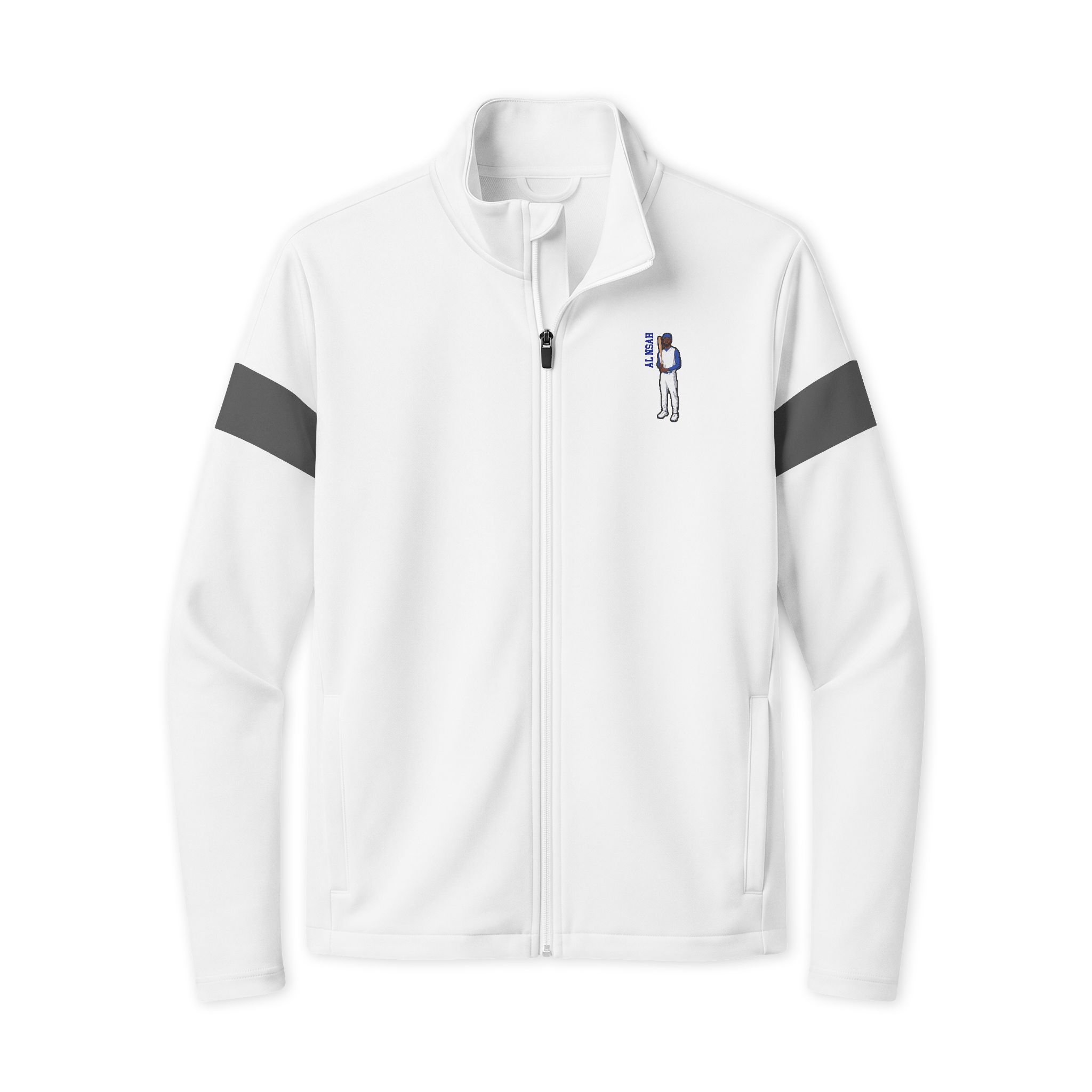 Travel Full-Zip Jacket — character_name_vertical in White/ Iron Grey