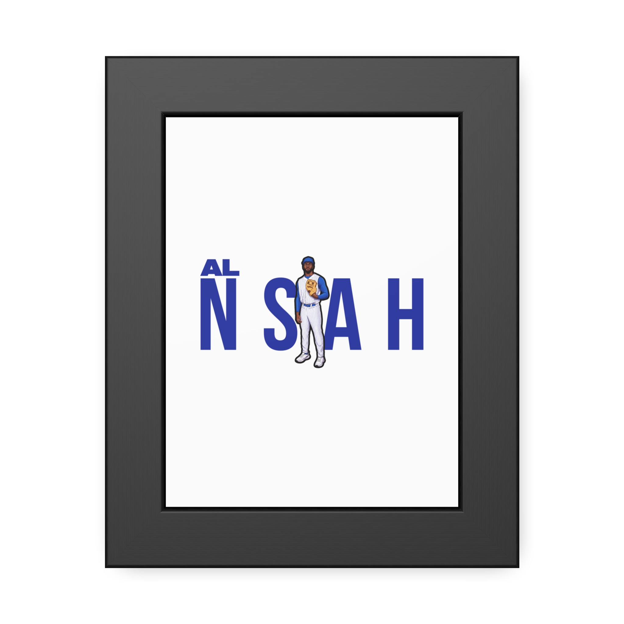 Framed Poster — character_player_name in Black