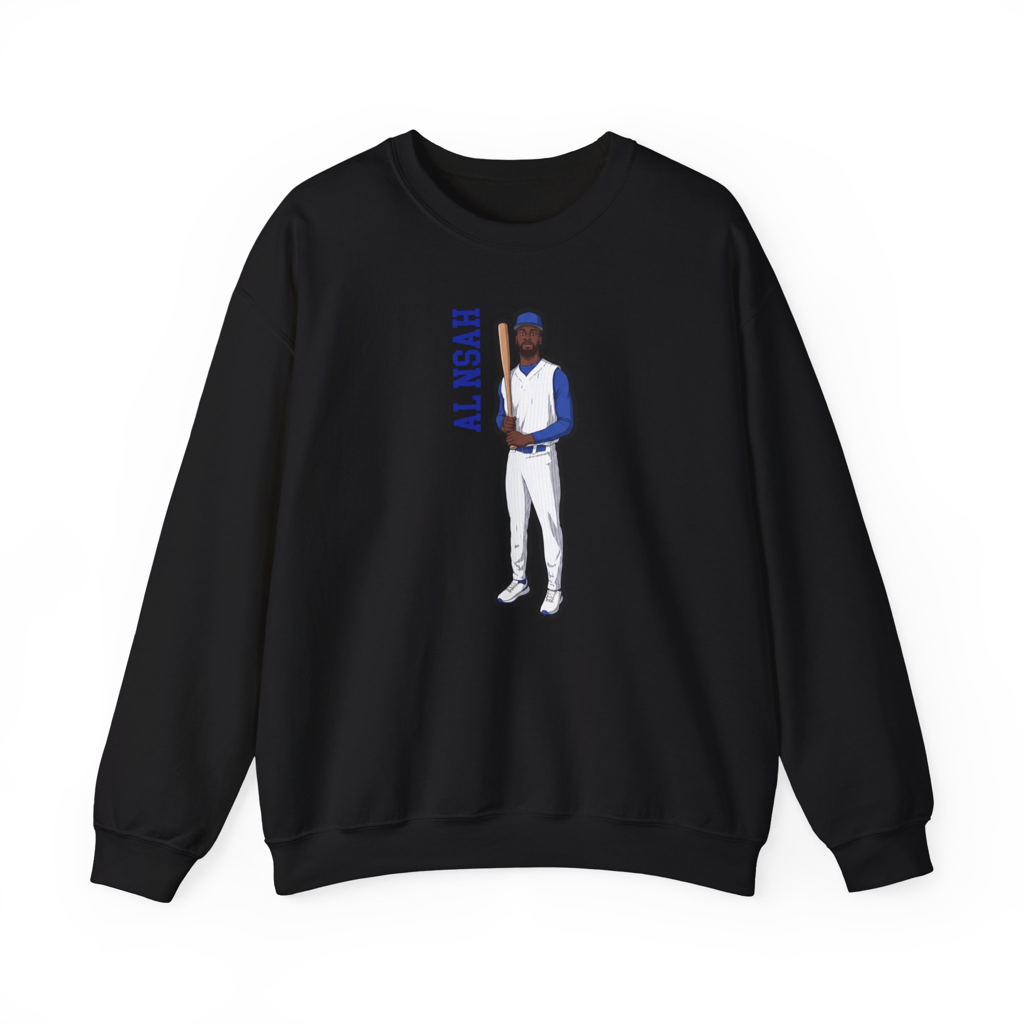 Crewneck Sweatshirt — character_name_vertical in Black