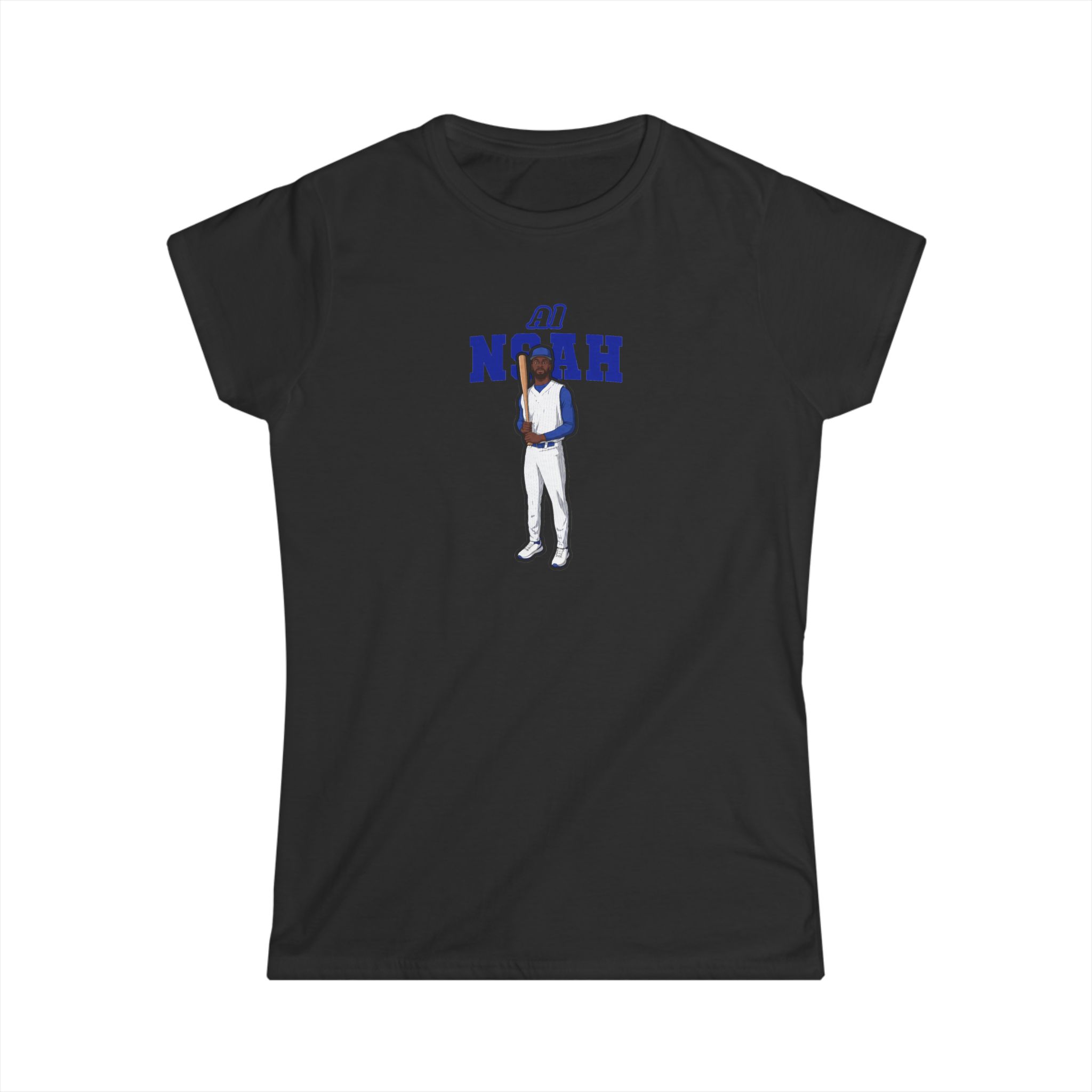 Women's Softstyle Tee — character_name_arch in Black