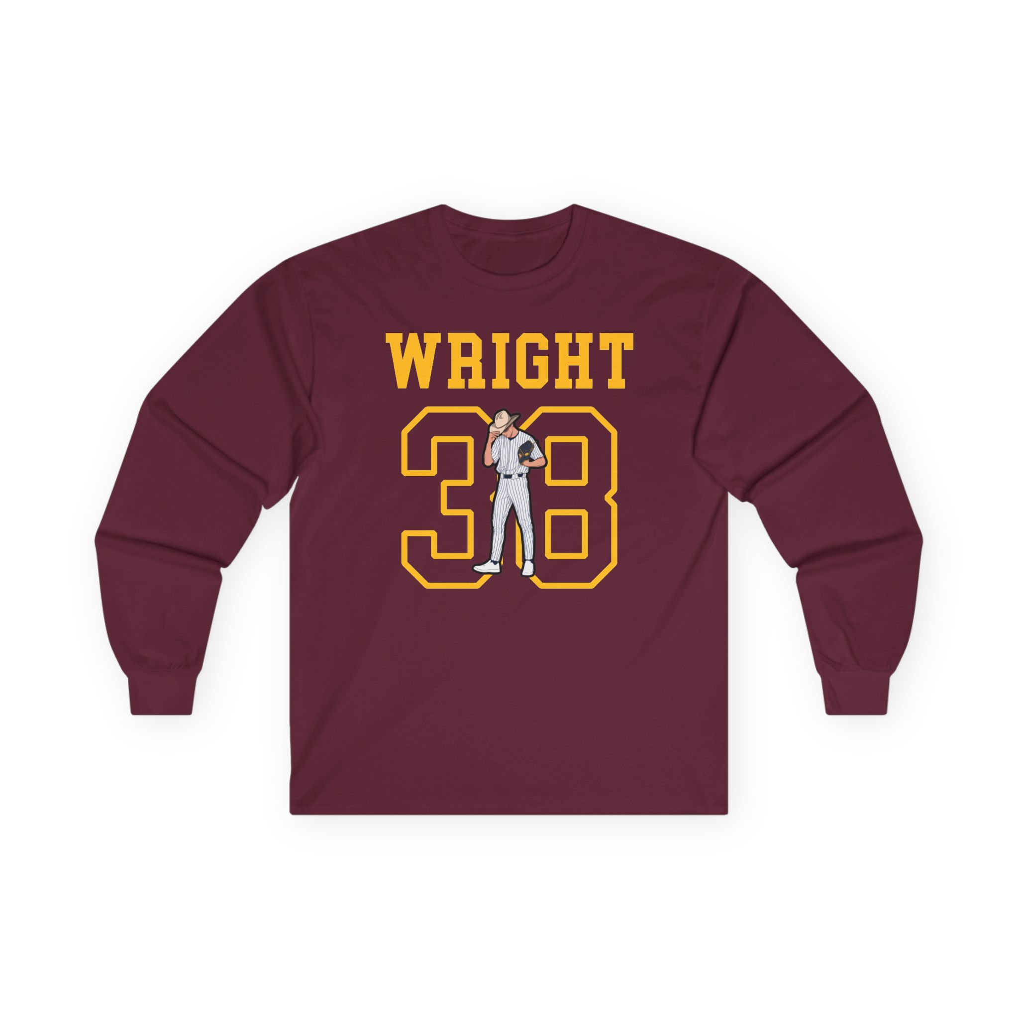 Long Sleeve Tee — character_shirsey in Maroon