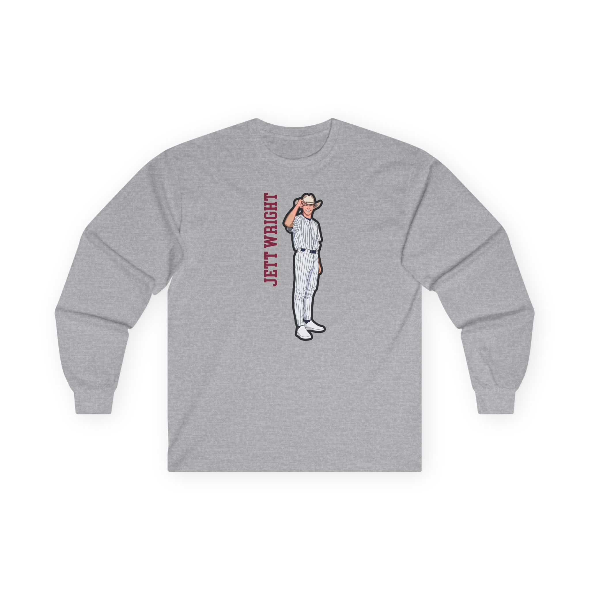 Long Sleeve Tee — character_name_vertical in Grey