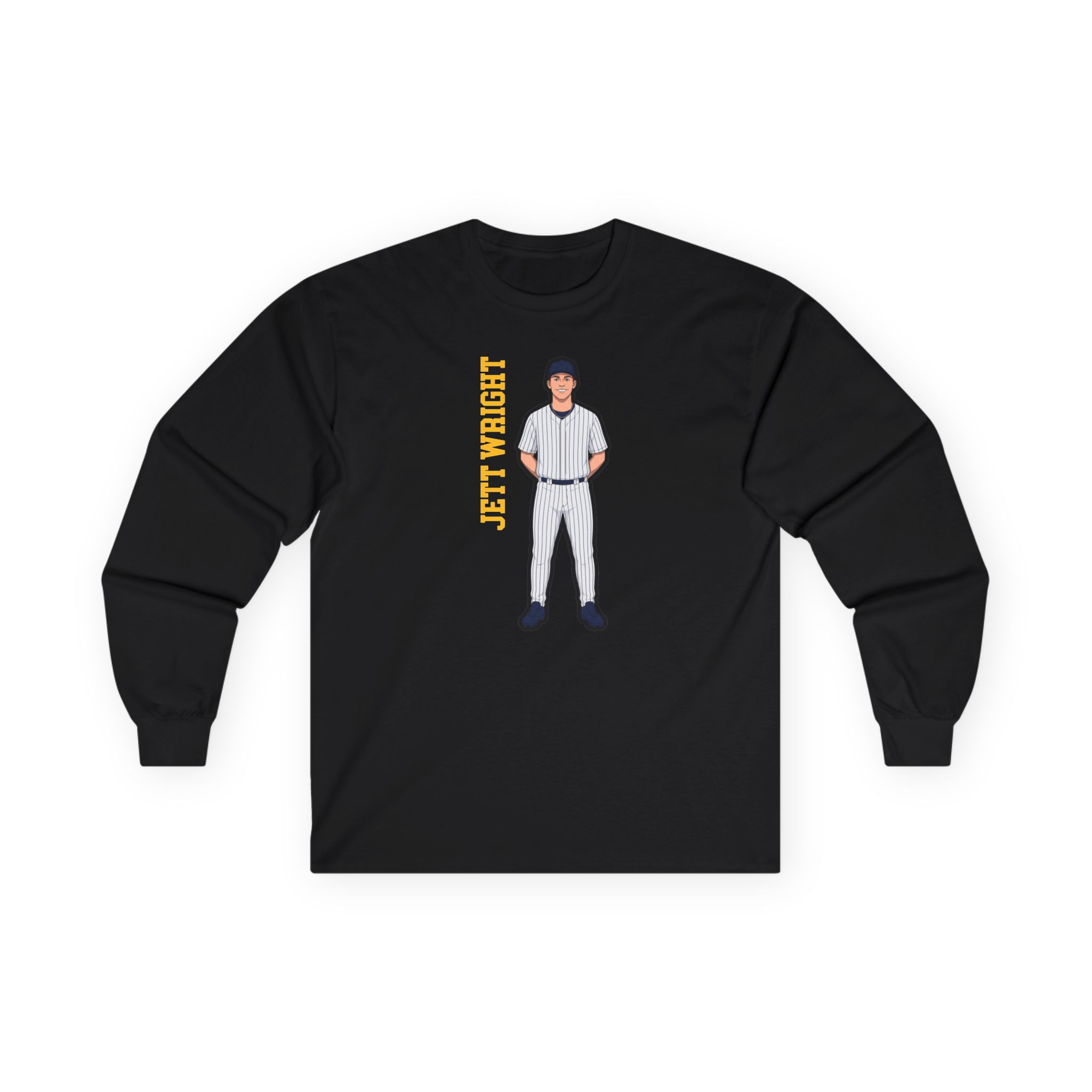 Long Sleeve Tee — character_name_vertical in Black