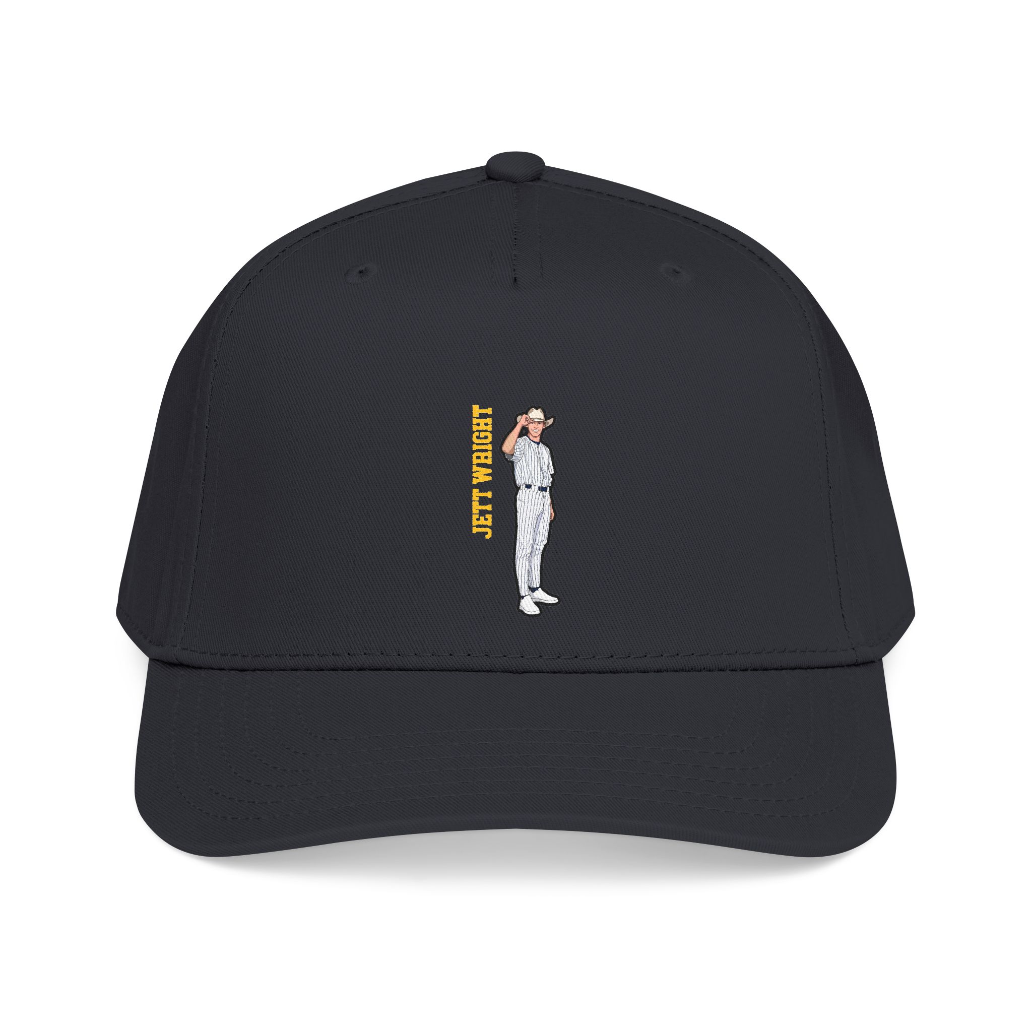 Baseball Cap — character_name_vertical in Black