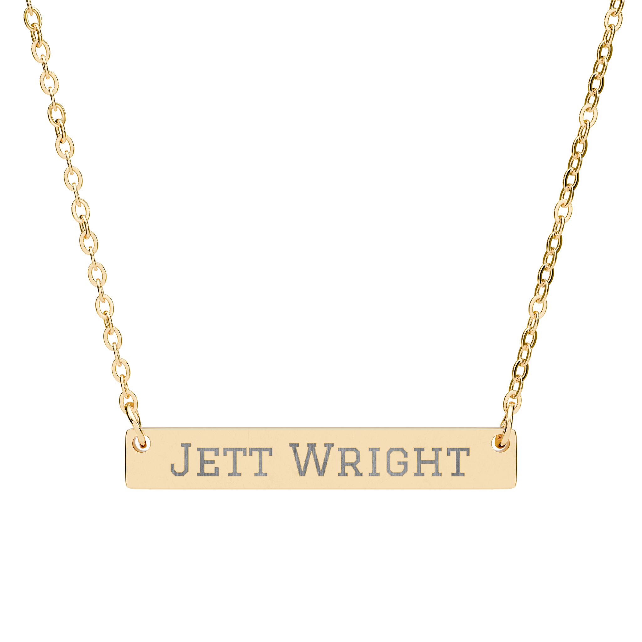 Engraved Bar Necklace — Classic in Gold