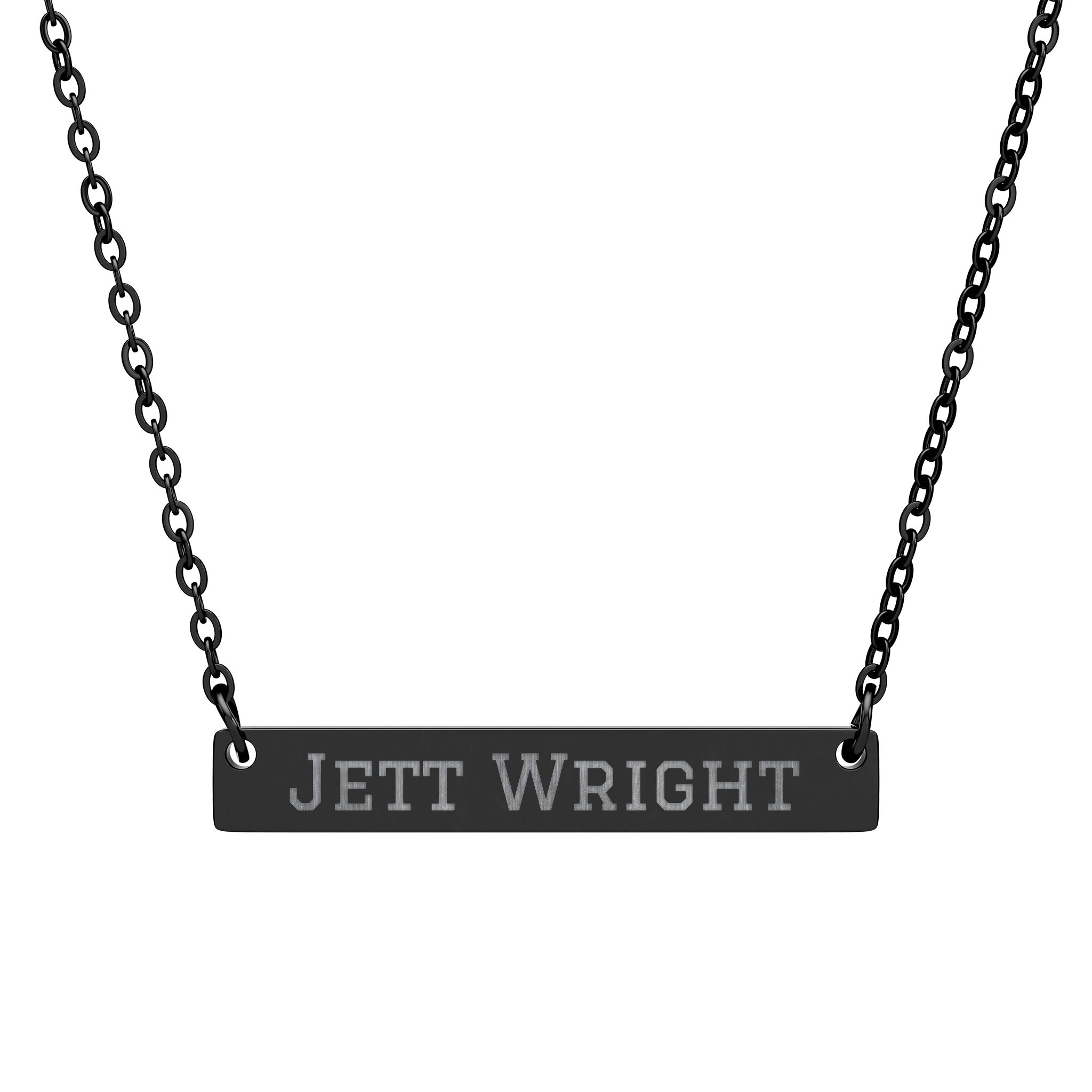 Engraved Bar Necklace — Classic in Black