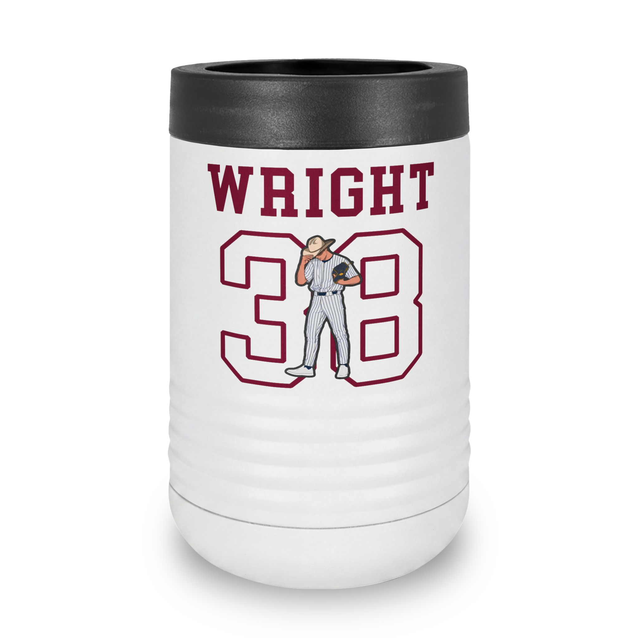 Stainless Can Cooler — character_shirsey in White