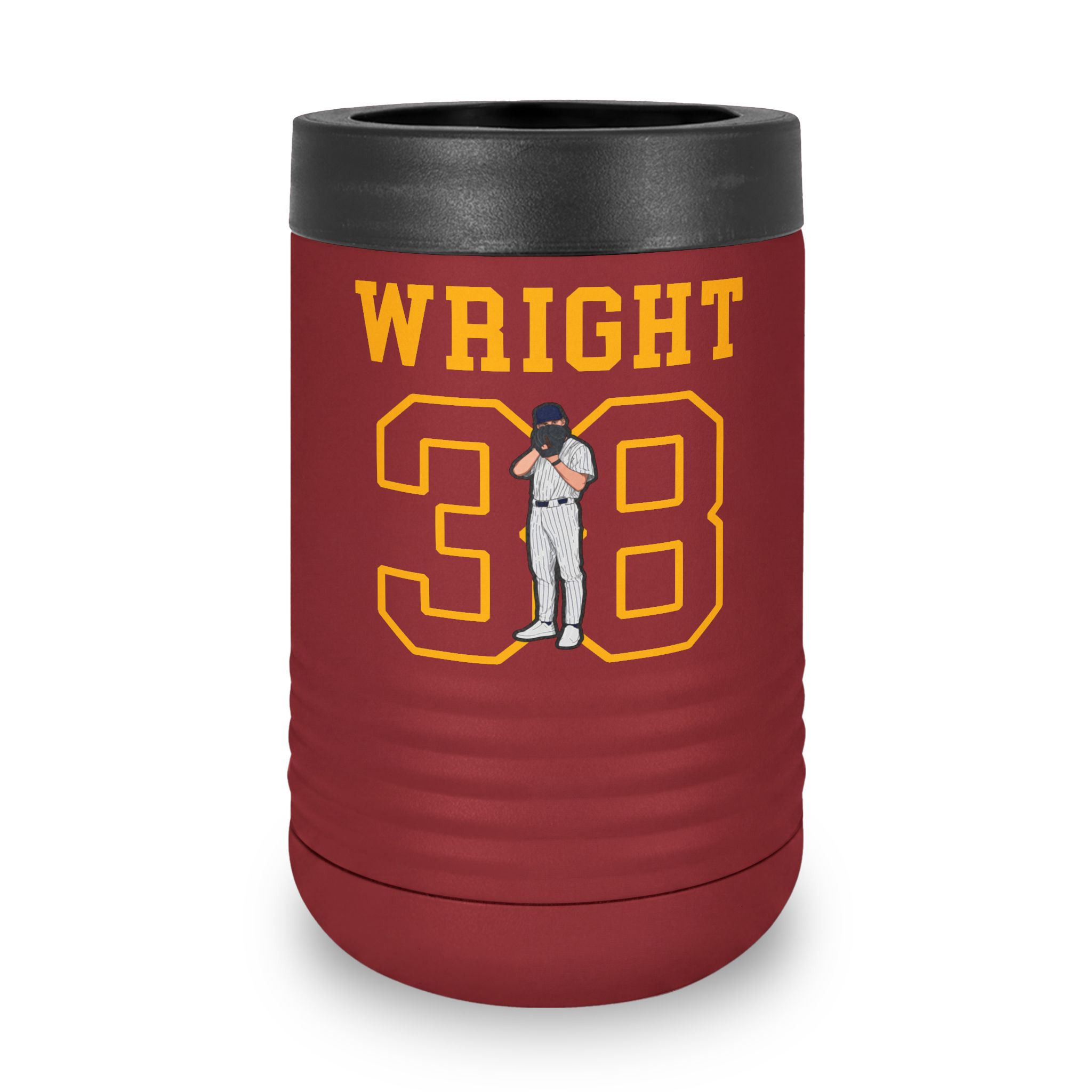 Stainless Can Cooler — character_shirsey in Maroon