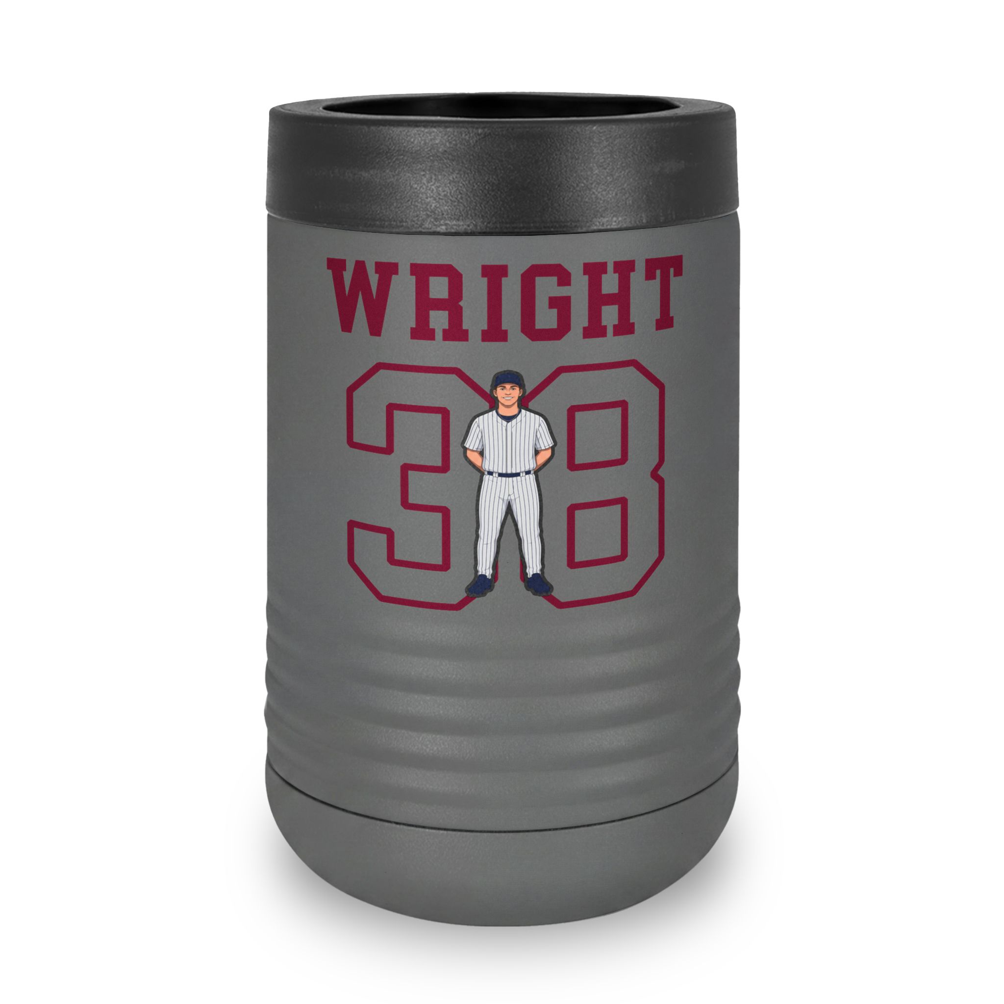 Stainless Can Cooler — character_shirsey in Grey