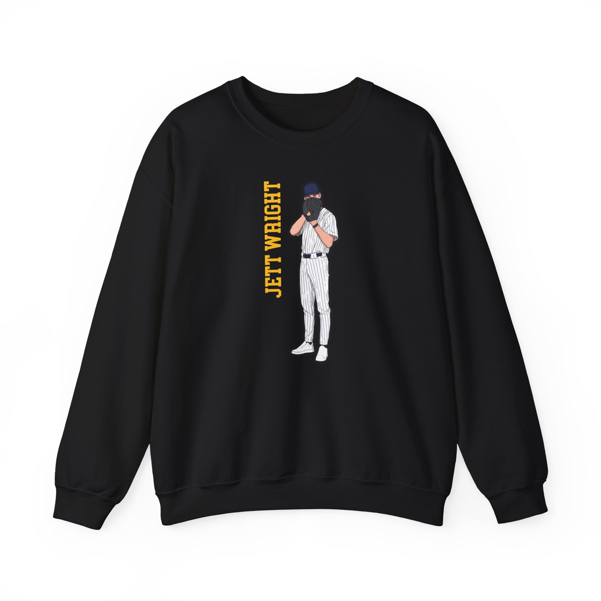 Crewneck Sweatshirt — character_name_vertical in Black