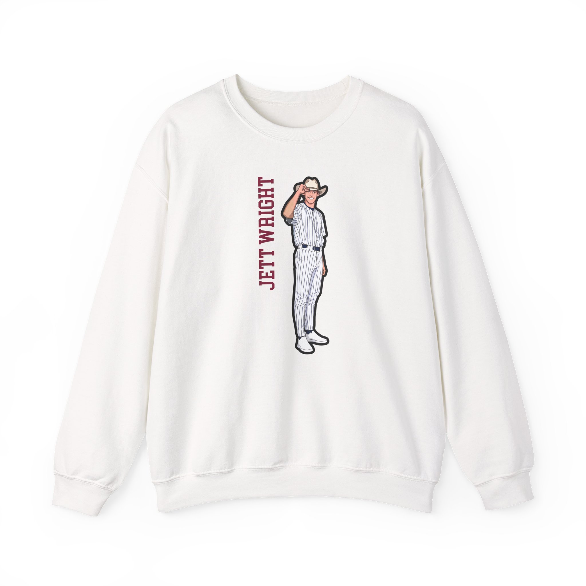 Crewneck Sweatshirt — character_name_vertical in White