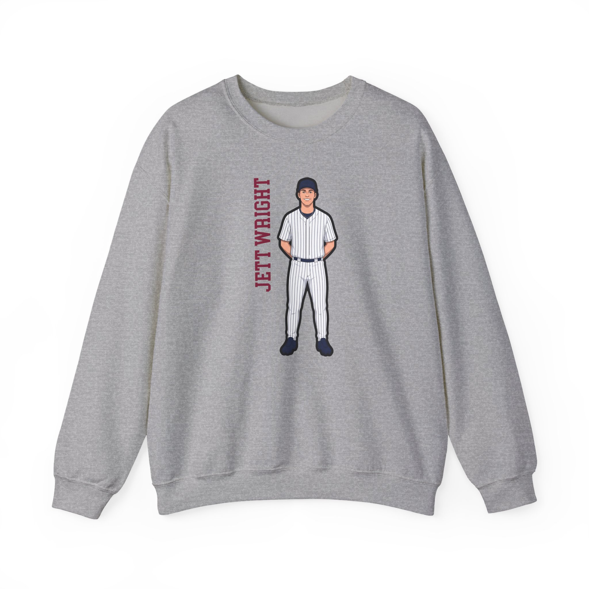 Crewneck Sweatshirt — character_name_vertical in Grey