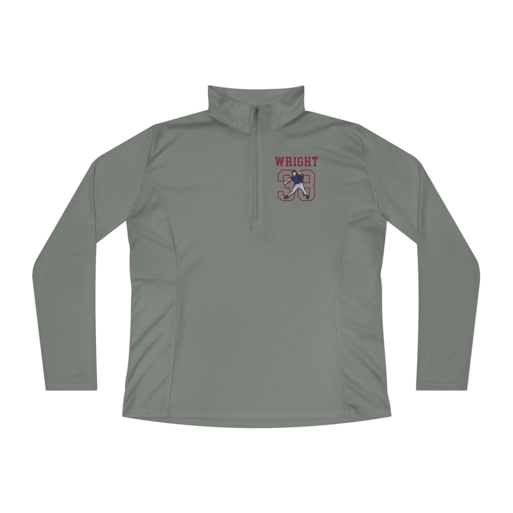 Women's Q-Zip Pullover — character_shirsey in Grey
