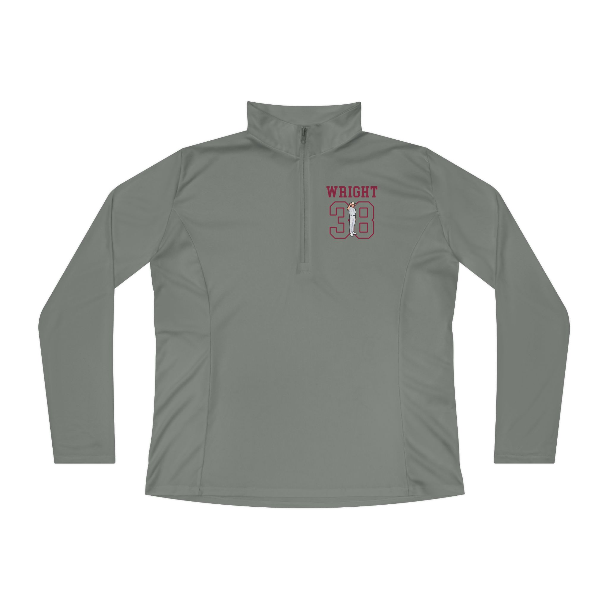 Women's Q-Zip Pullover — character_shirsey in Grey