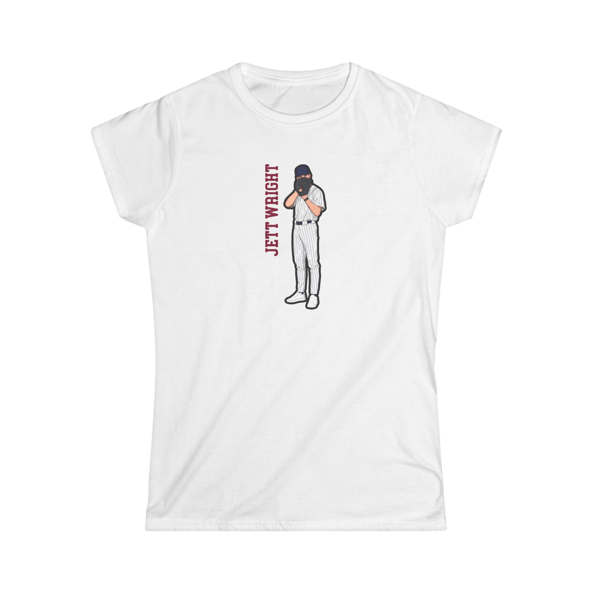 Women's Softstyle Tee — character_name_vertical in White