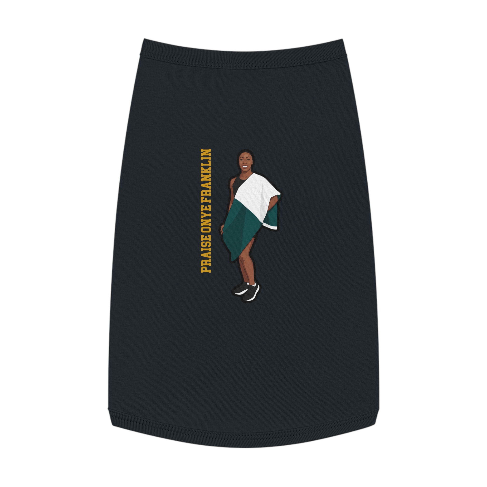 Pet Tank Top — character_name_vertical in Black