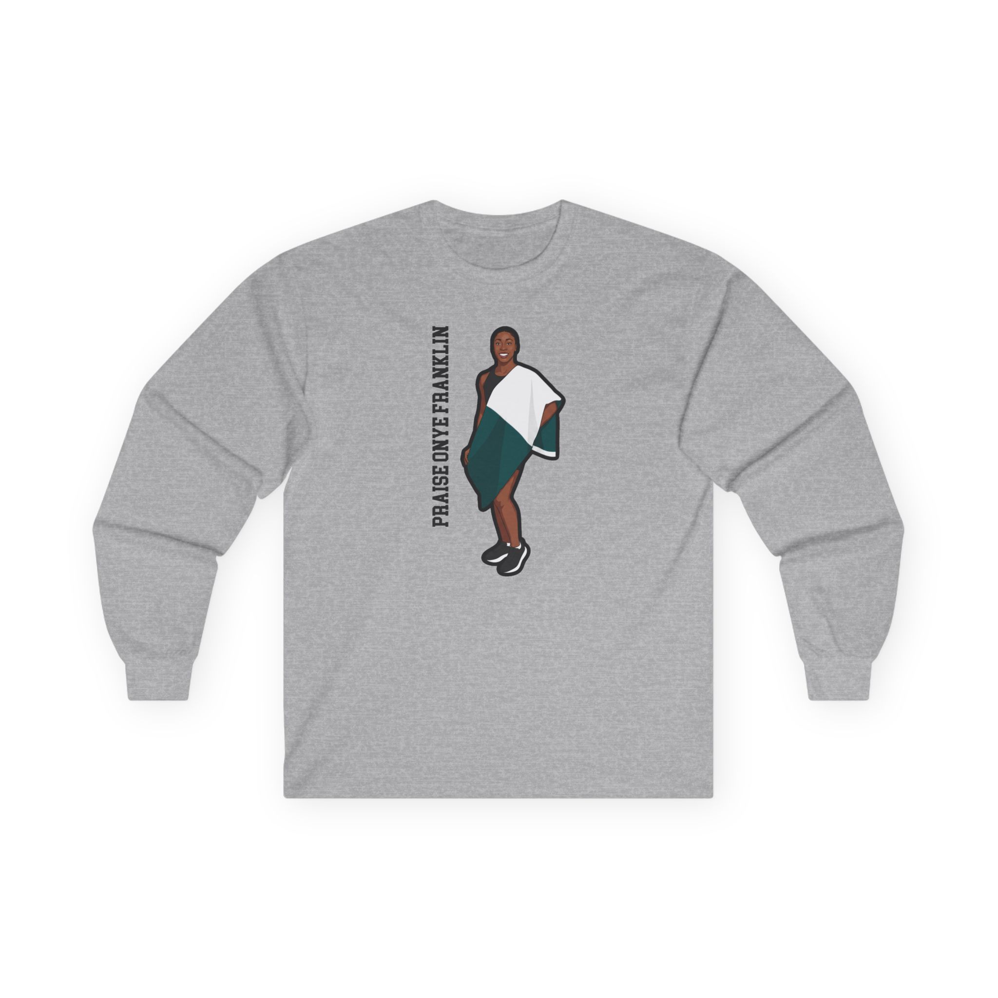 Long Sleeve Tee — character_name_vertical in Grey