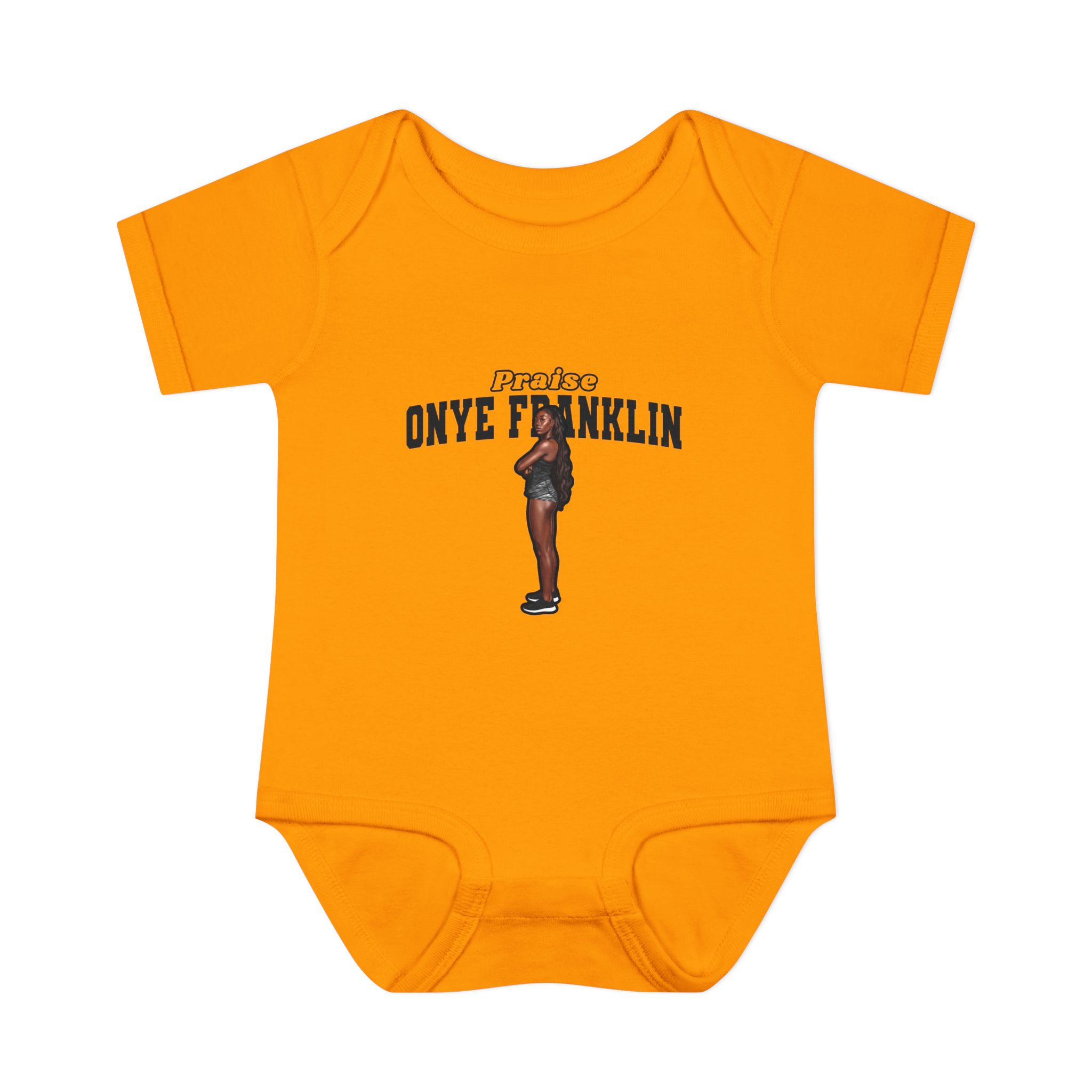 Baby Onesie — character_name_arch in Gold