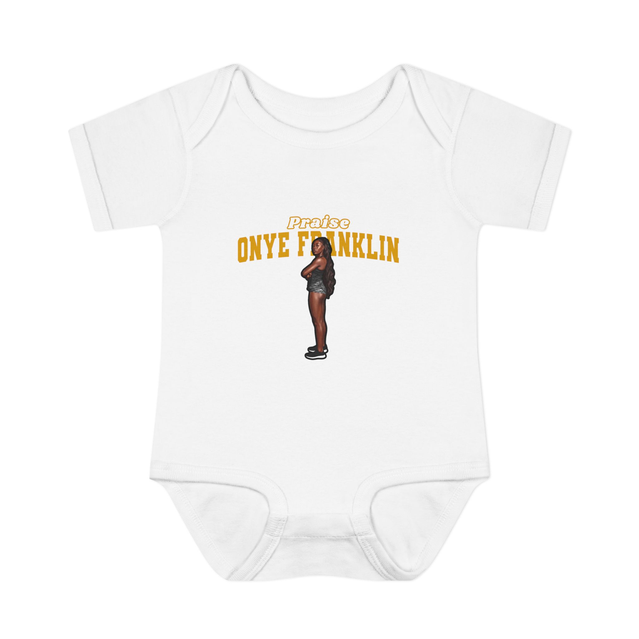 Baby Onesie — character_name_arch in White