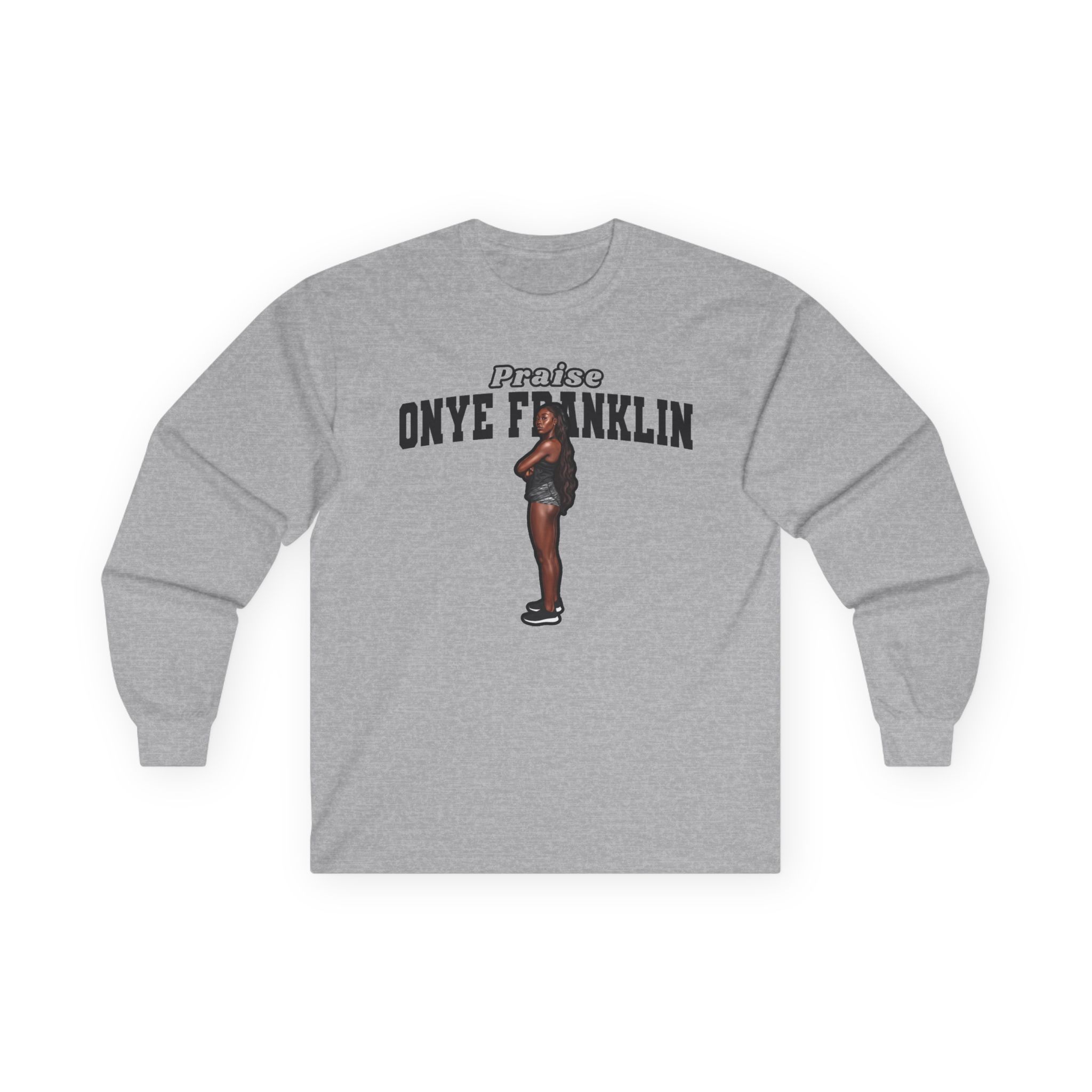 Long Sleeve Tee — character_name_arch in Grey