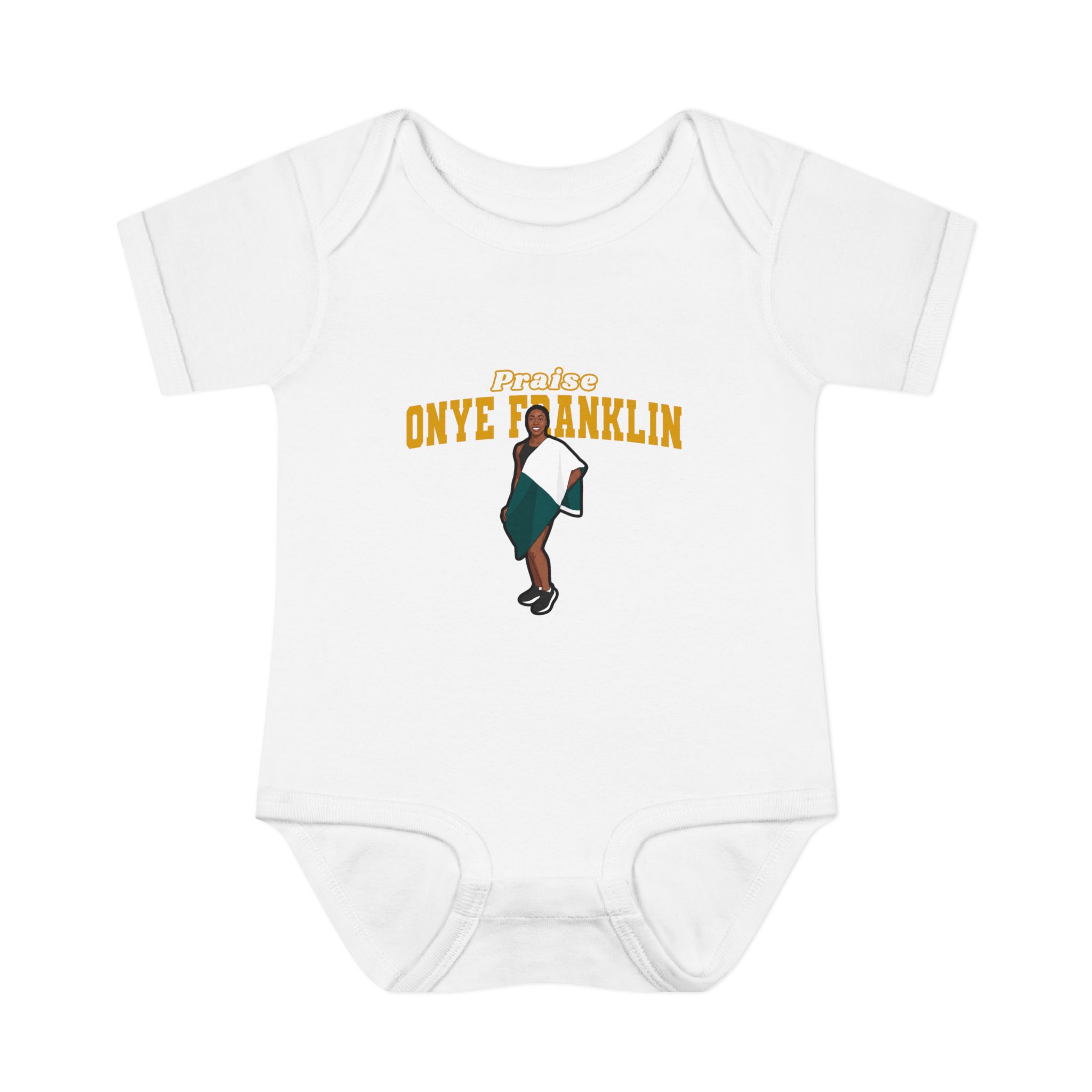 Baby Onesie — character_name_arch in White