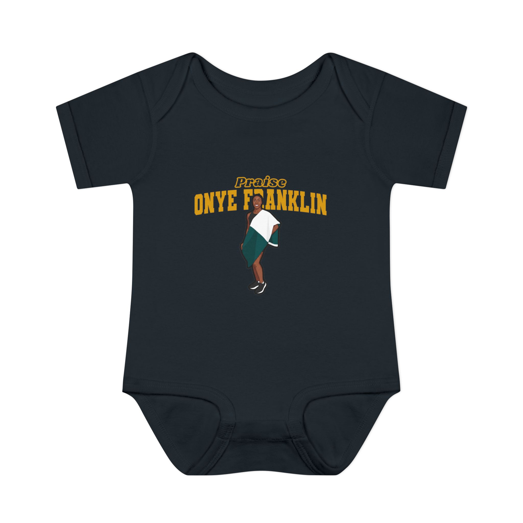 Baby Onesie — character_name_arch in Black