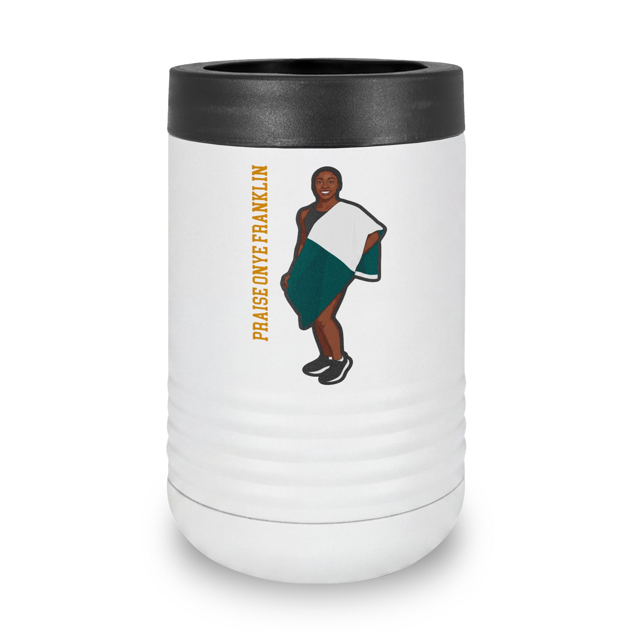 Stainless Can Cooler — character_name_vertical in White