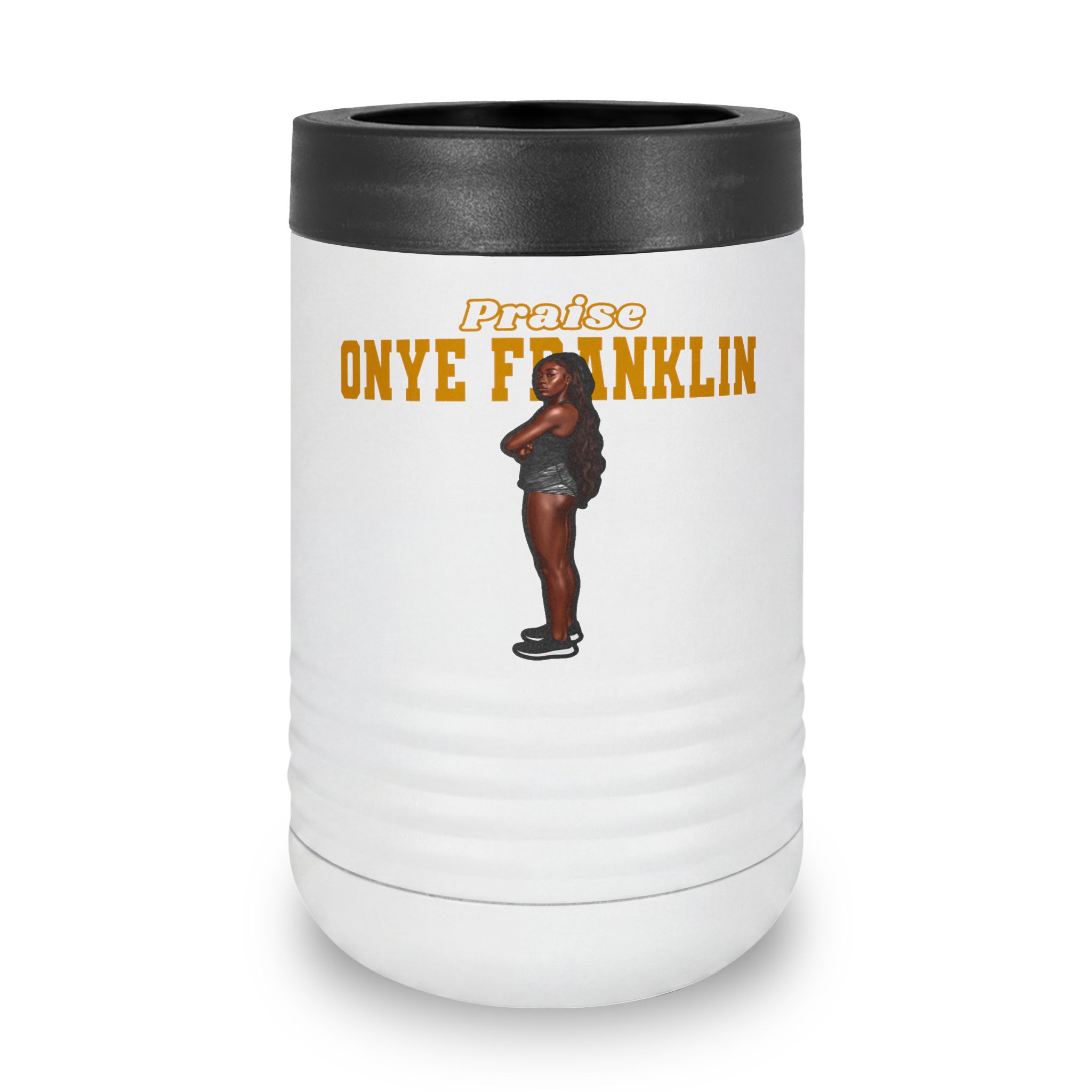 Stainless Can Cooler — character_name_arch in White