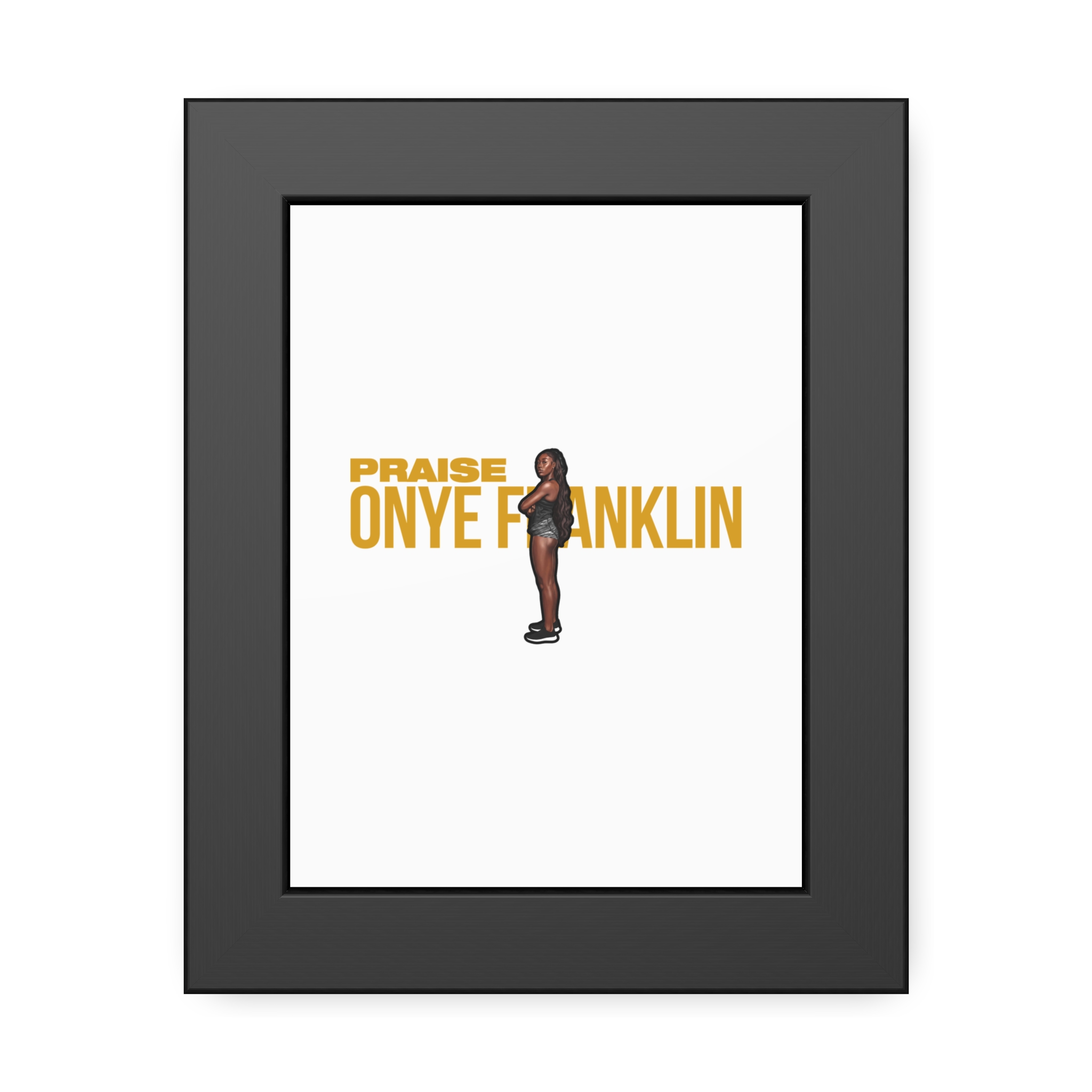 Framed Poster — character_player_name in Black