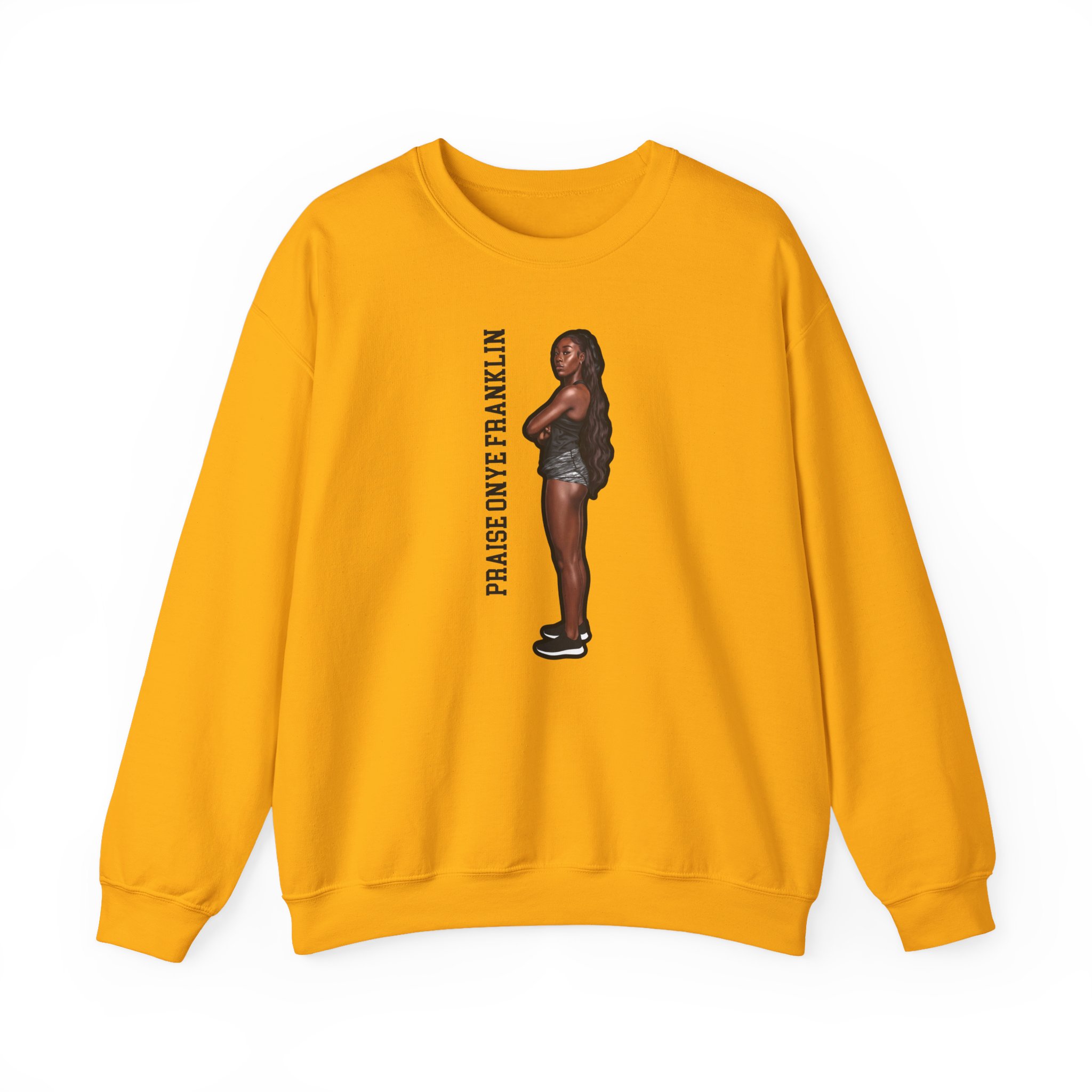 Crewneck Sweatshirt — character_name_vertical in Gold