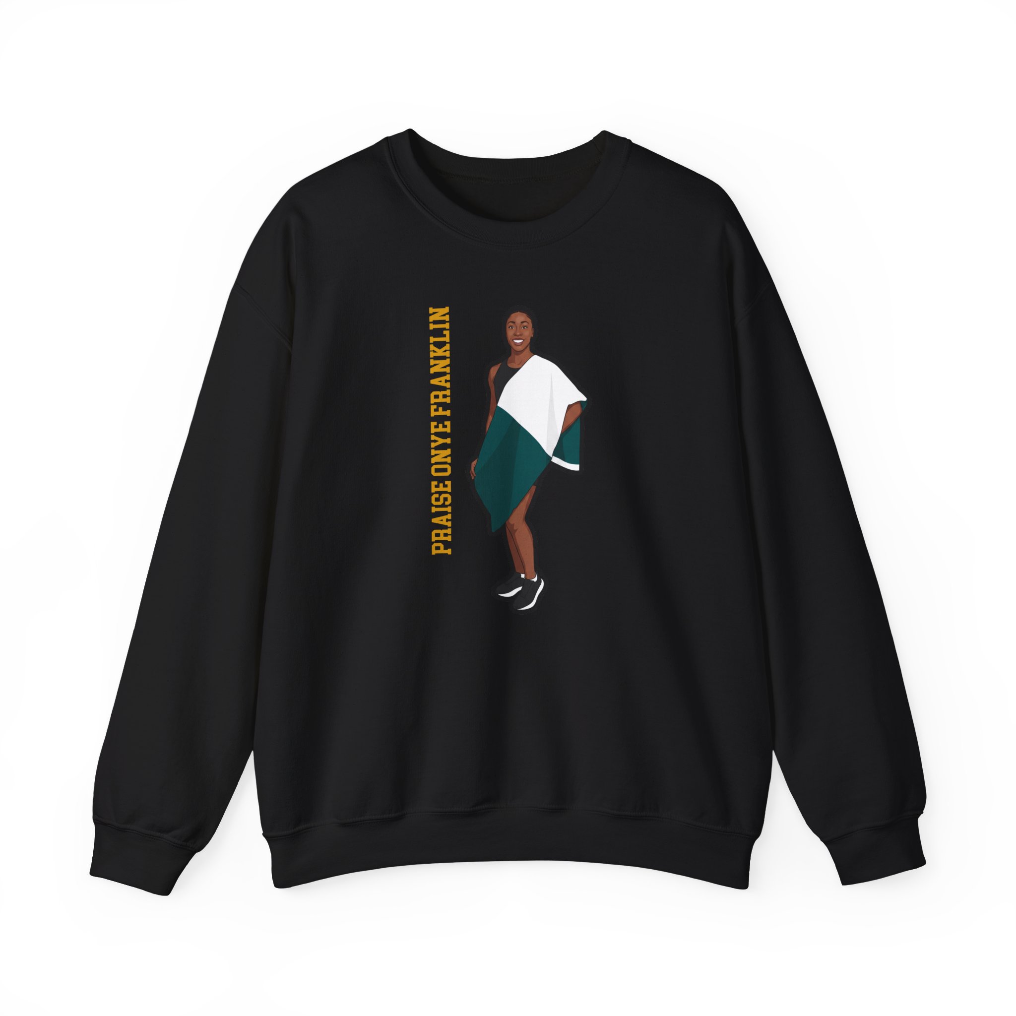 Crewneck Sweatshirt — character_name_vertical in Black