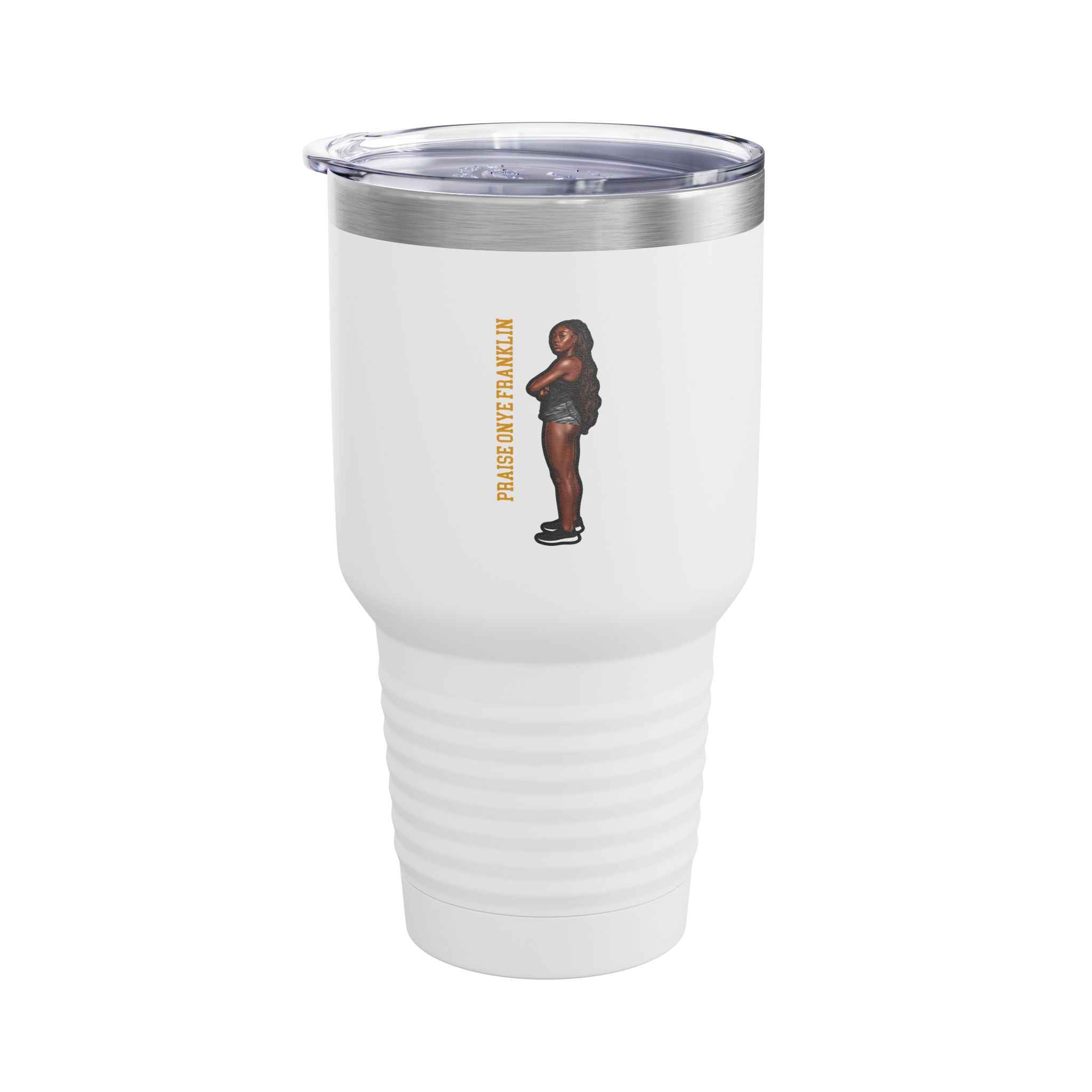 30oz Tumbler — character_name_vertical in White