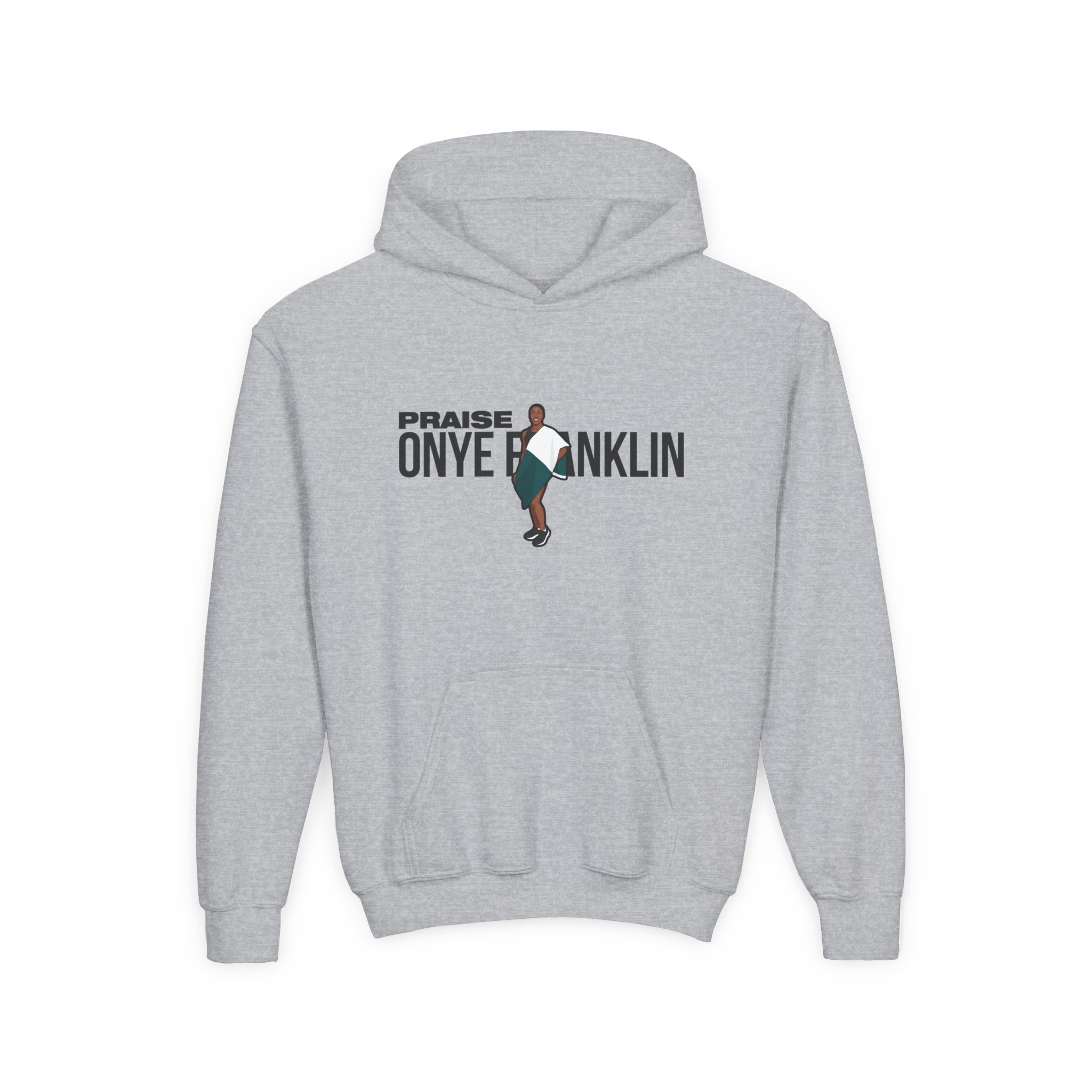 Youth Hoodie — character_player_name in Grey