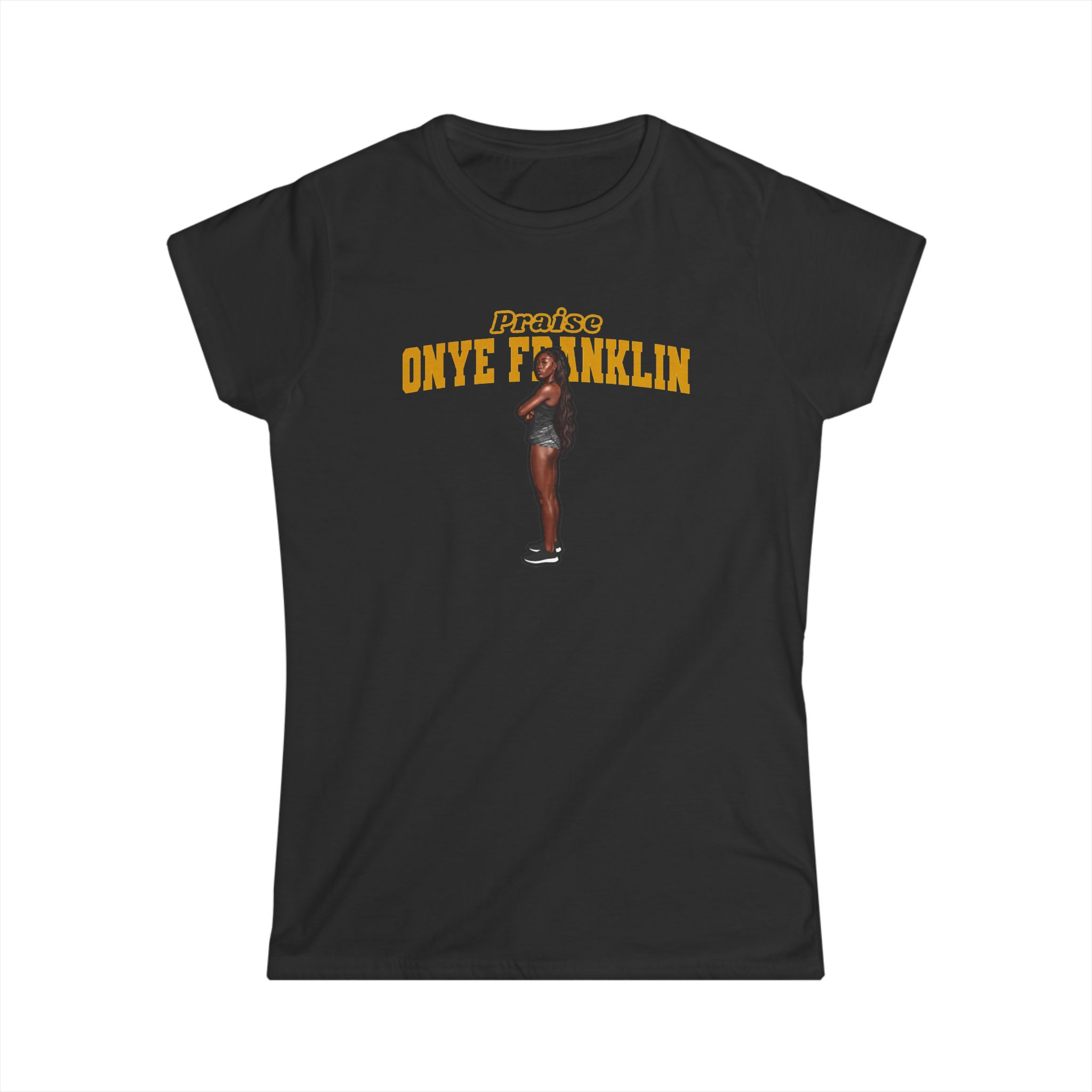 Women's Softstyle Tee — character_name_arch in Black