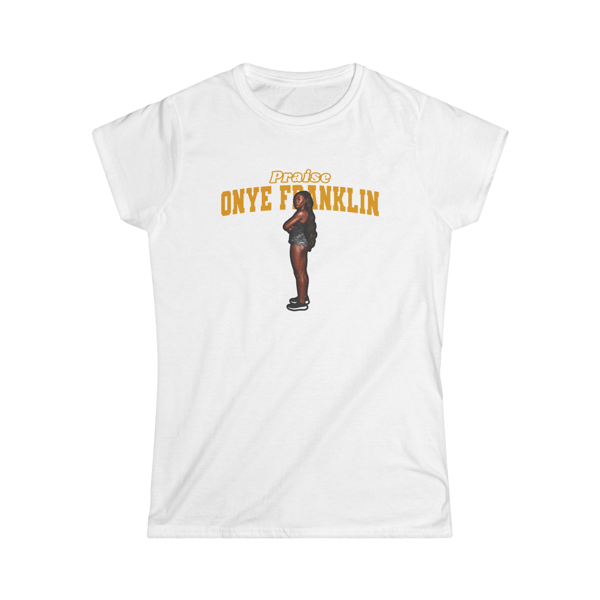 Women's Softstyle Tee — character_name_arch in White